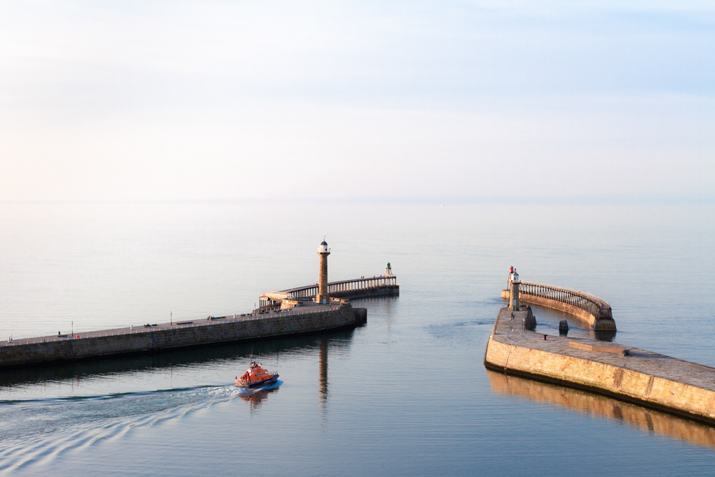 Whitby lifeboat in late evening light