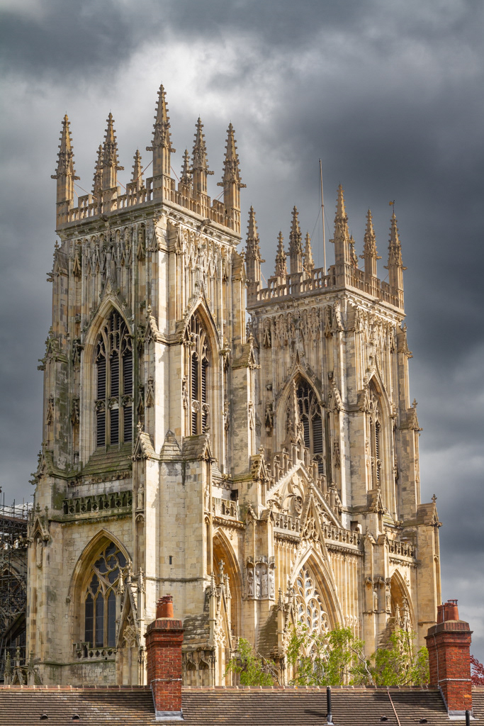 Minster bell towers in the sun