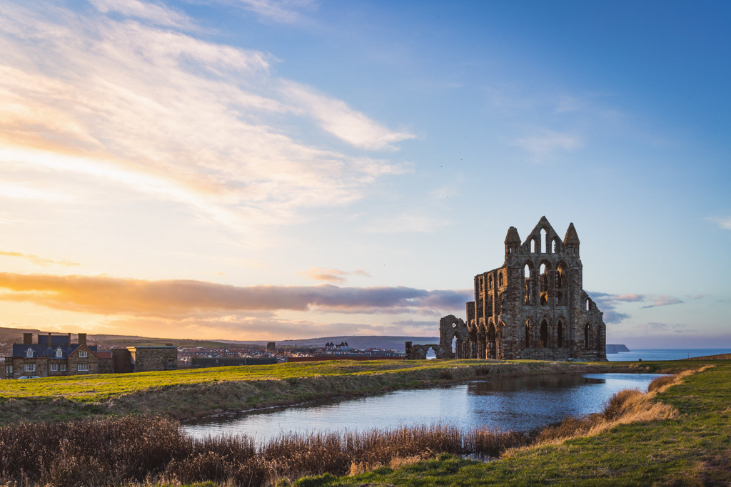 Whitby Abbey at sunset