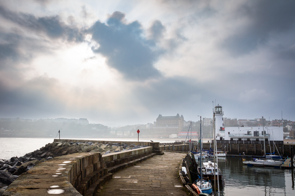 Moody light Scarborough lighthouse