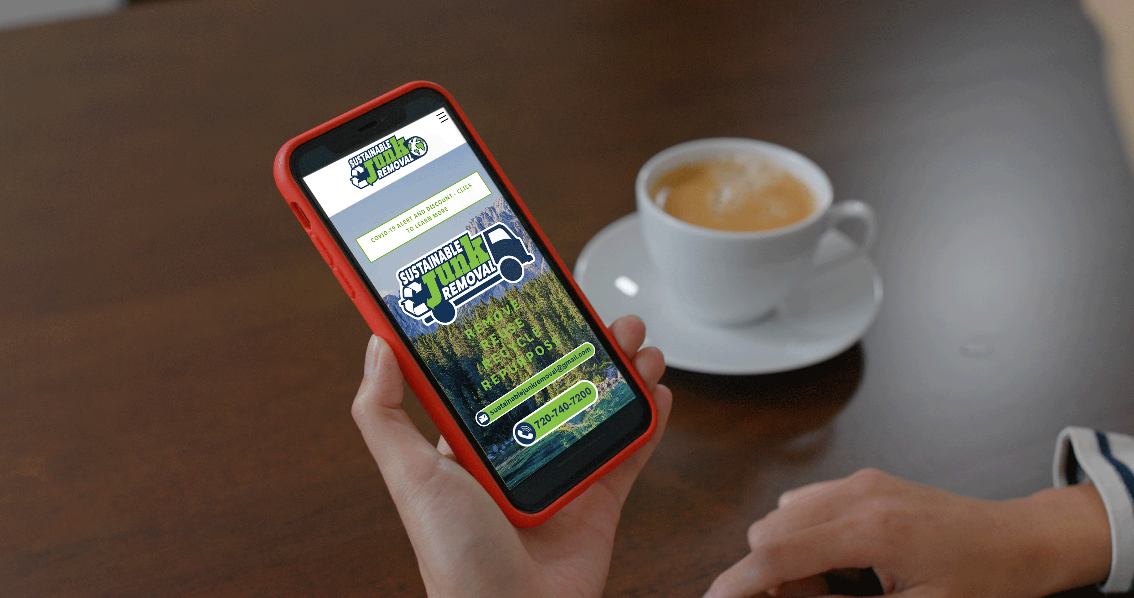 Brian Heinrich Sustainable Junk Removal truck logo mobile app design