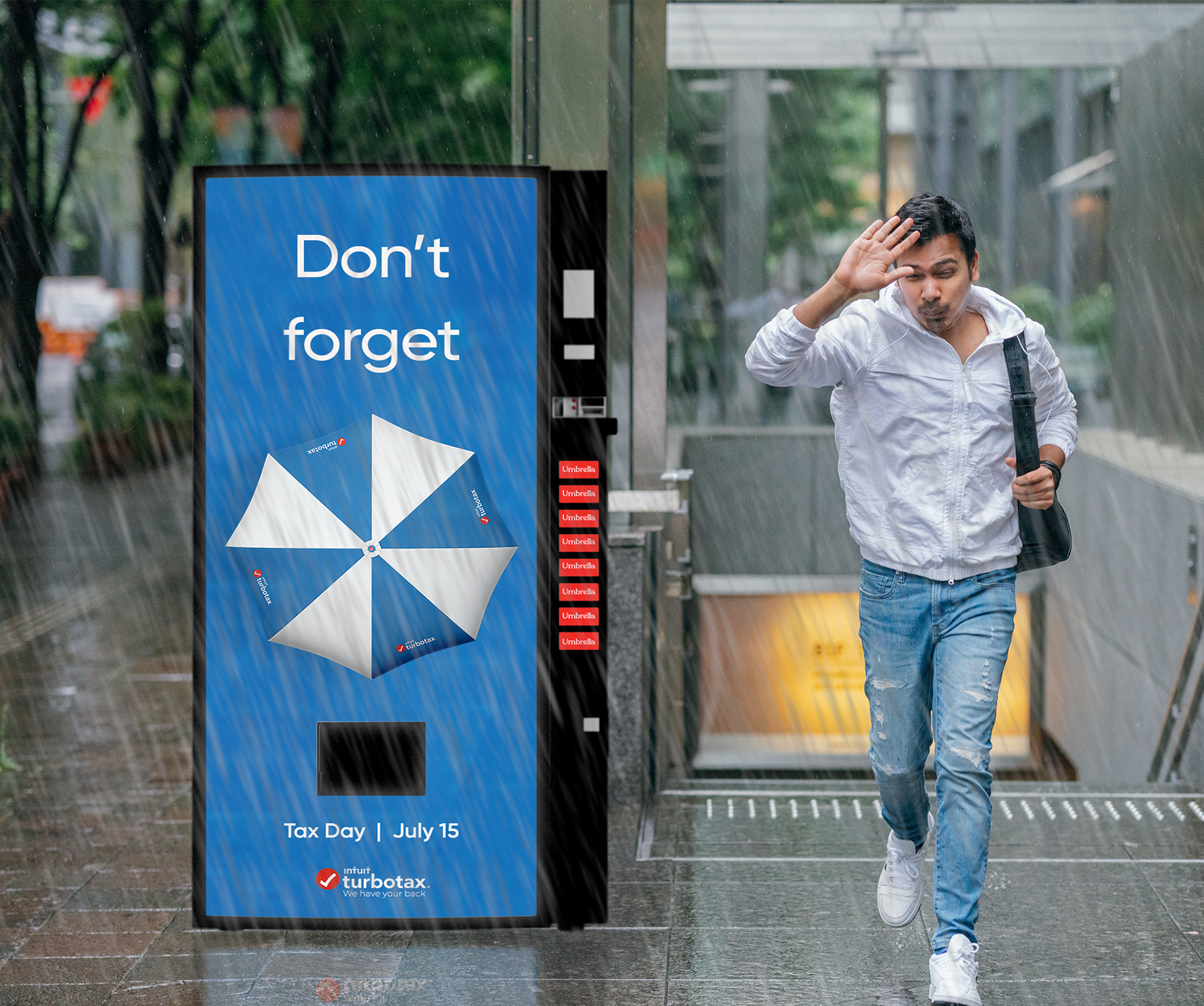 Umbrella vending machines will be placed in cities with heavy rainfall predictions.