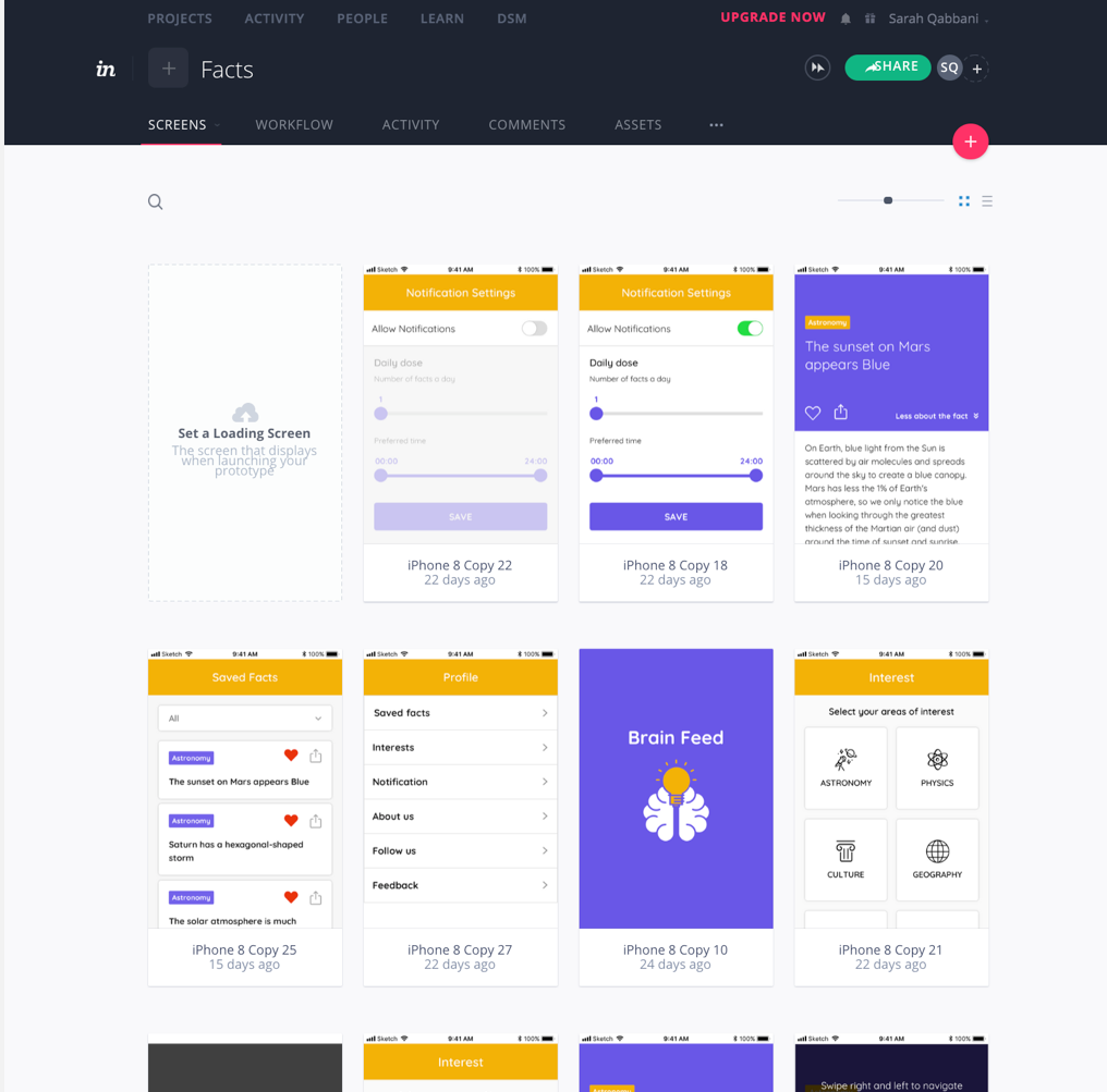 InVision interactive project
