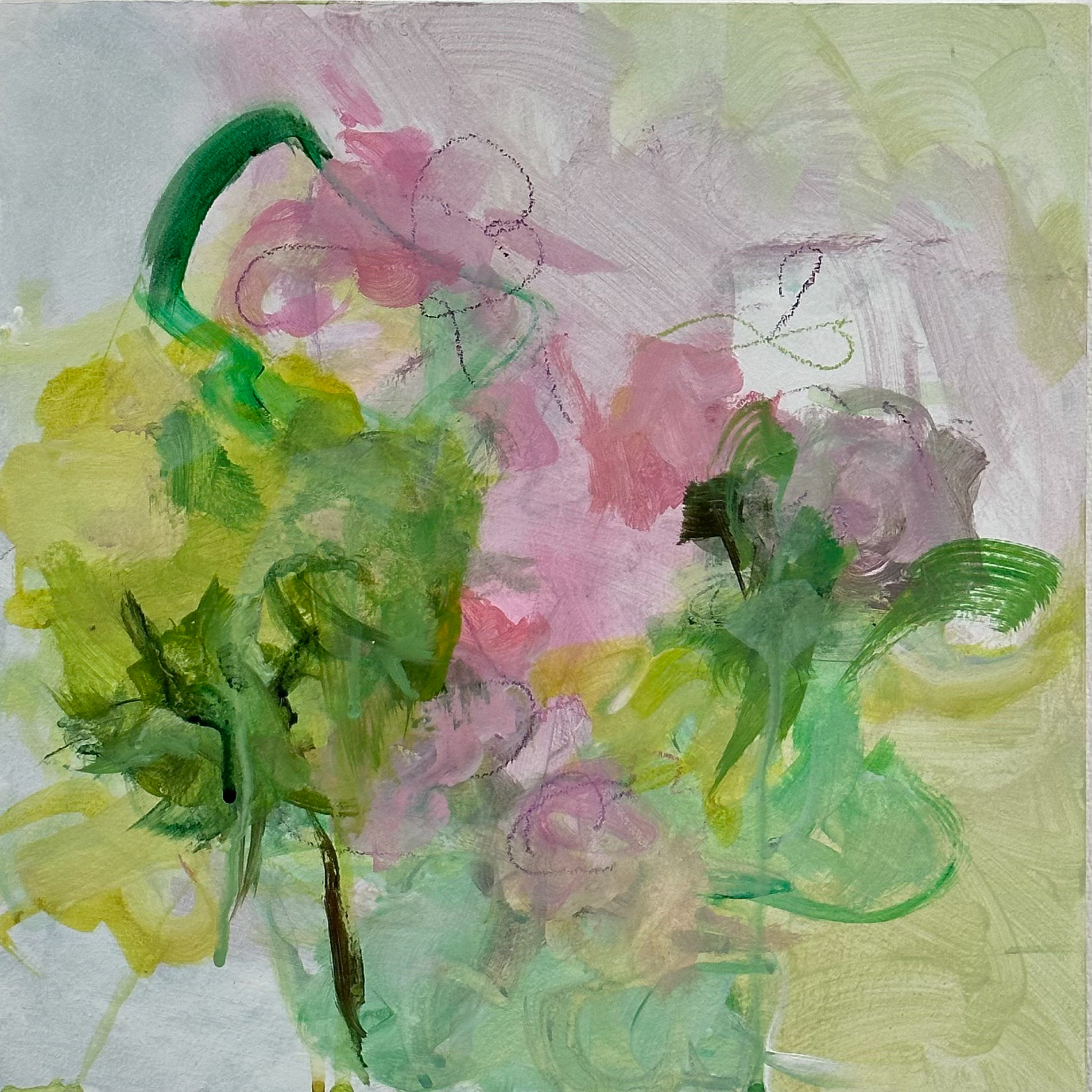 Scentiable, Acrylic/Mixed Media on Panel, 12" x 12"