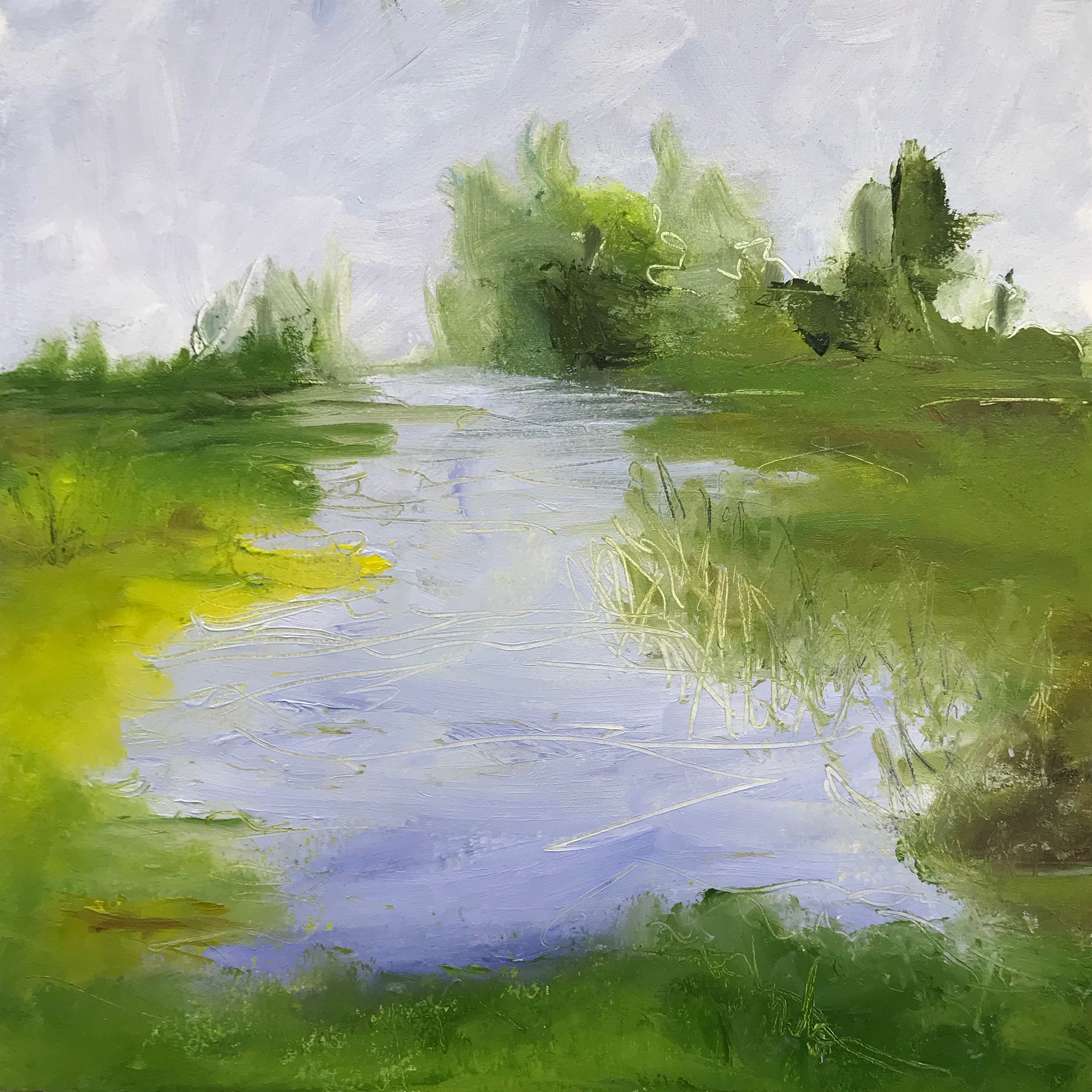 High Water, Oil on Panel, 12" x 12"