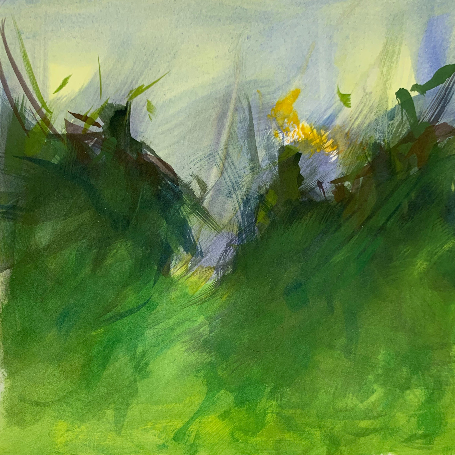 Through, Watercolor on Paper, 7" x 7"