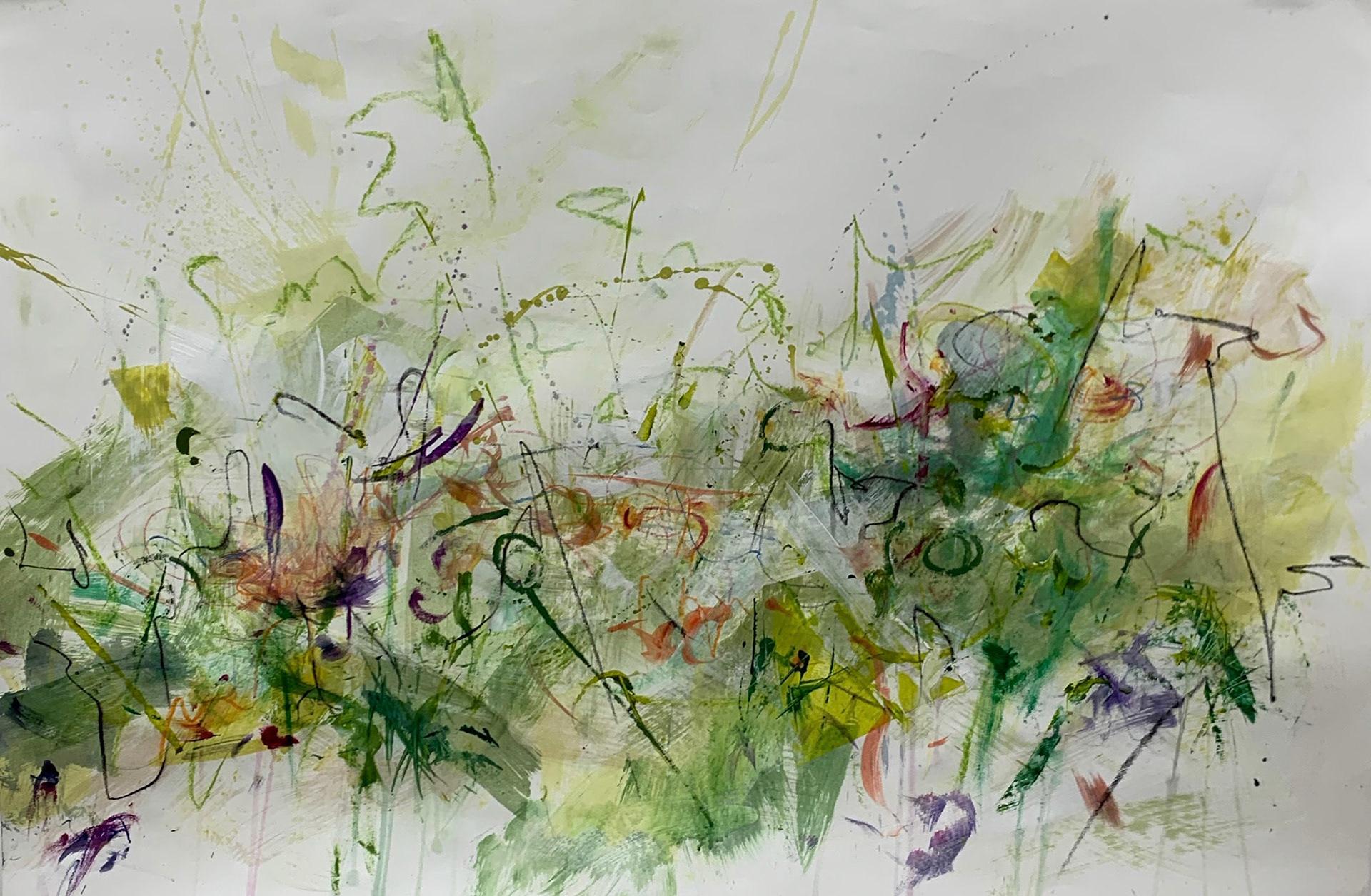 Nan's Garden 2 Mixed Media on Paper 36" x 48