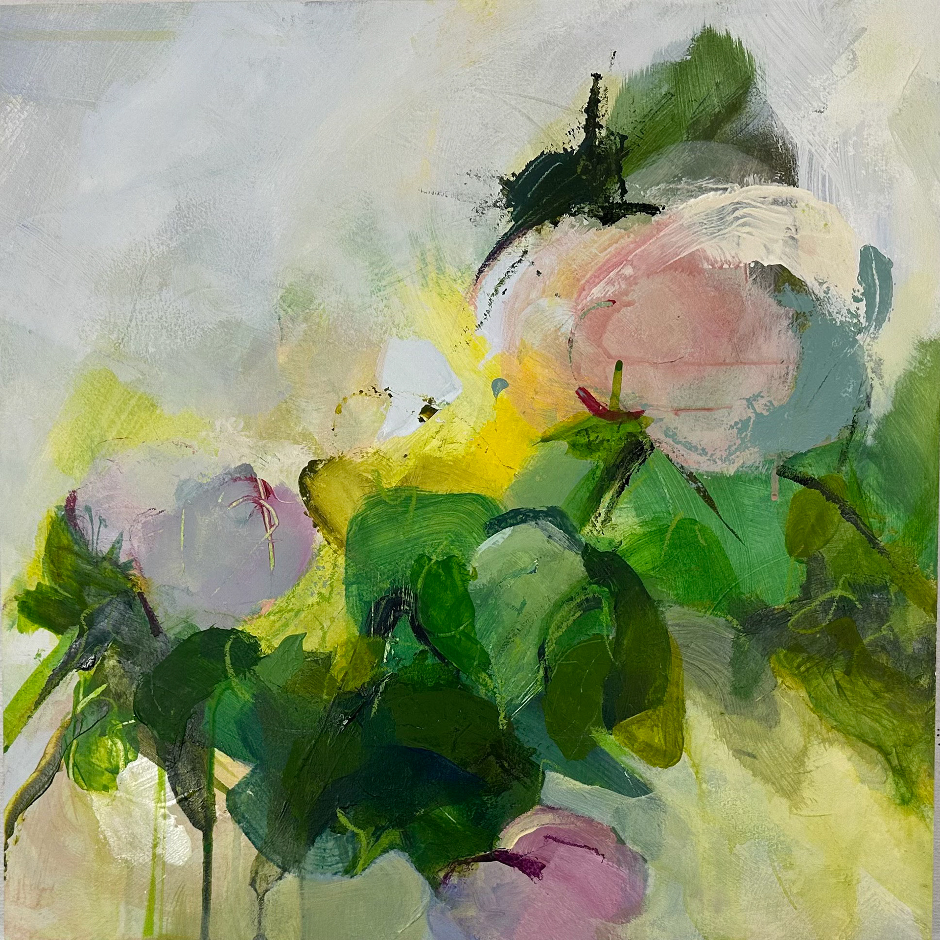 Windblown, Acrylic/Mixed Media on Canvas, 24" x 24"