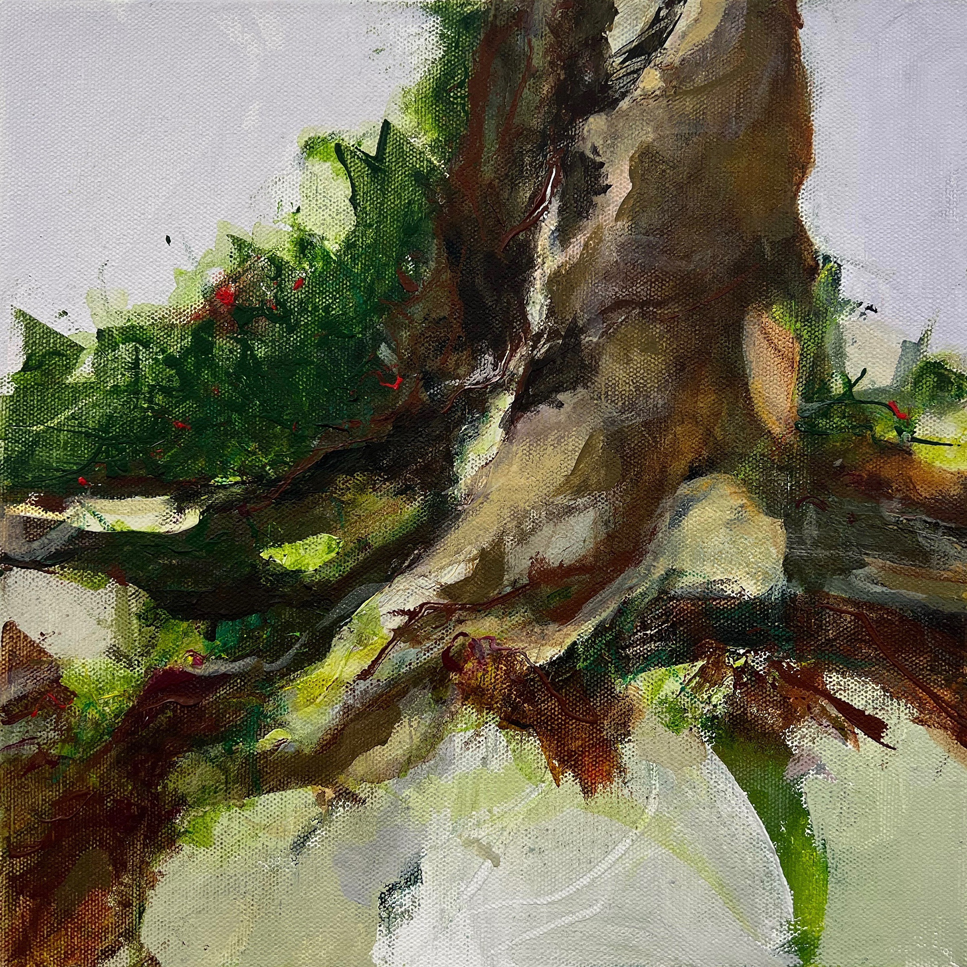 Lightning Tree, Acrylic/Mixed Media on Canvas, 12" x 12"