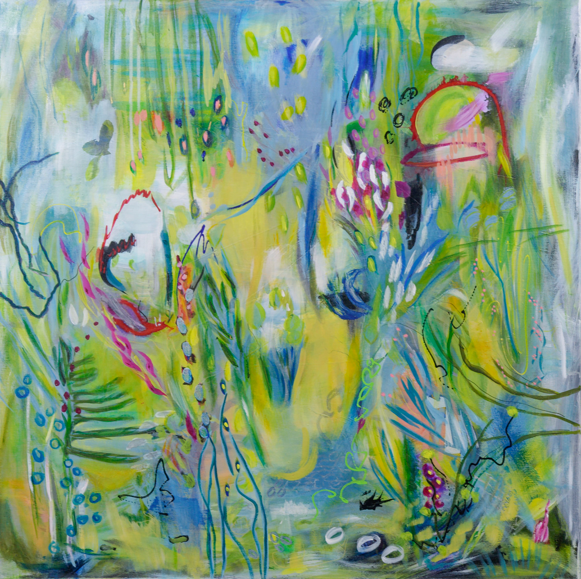 By The Lake 2022 - Mixed Media on Canvas 80 x 80cm (_DSC1423)
