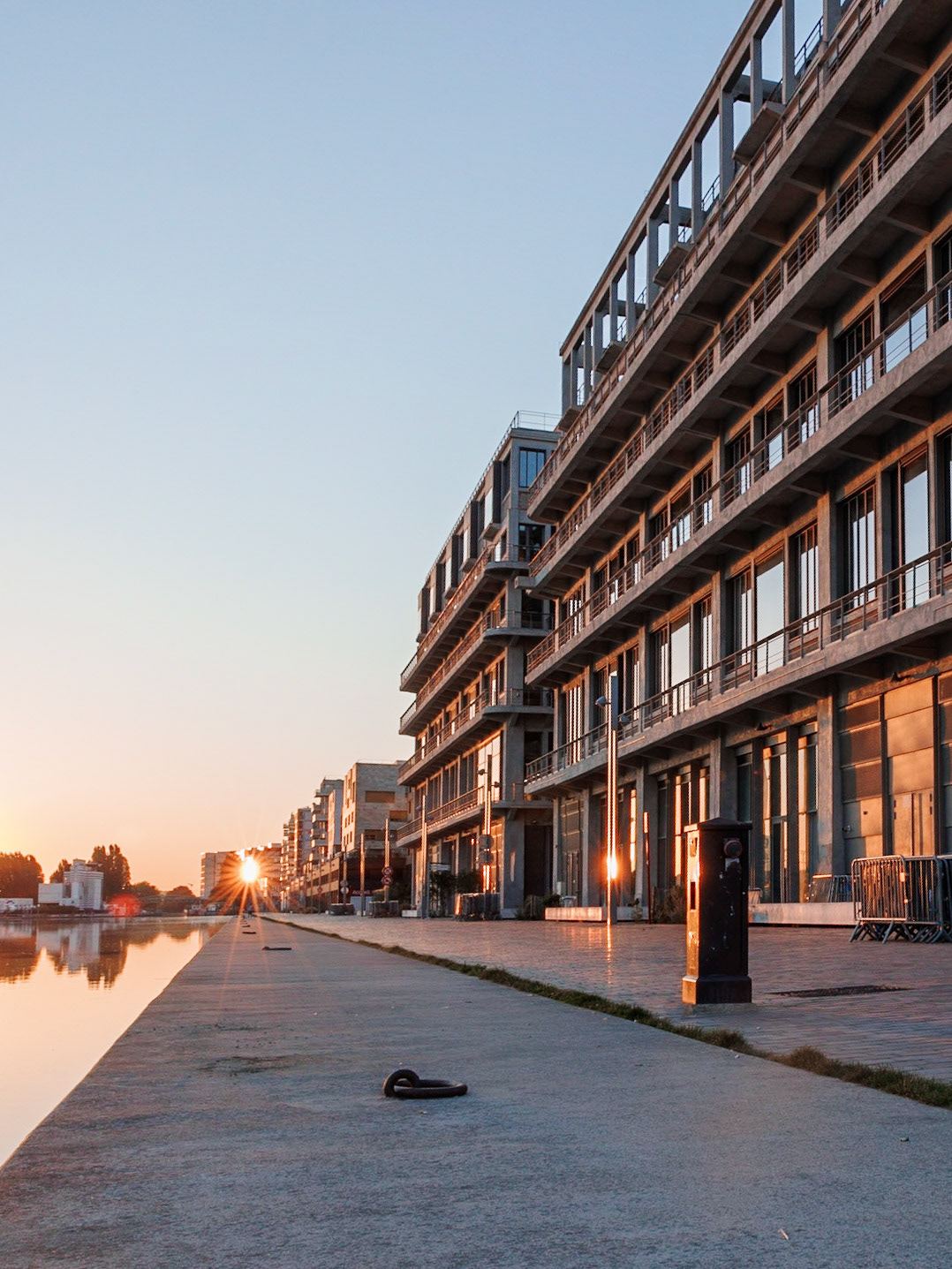 reflection on the Ourcq canal, near Paris