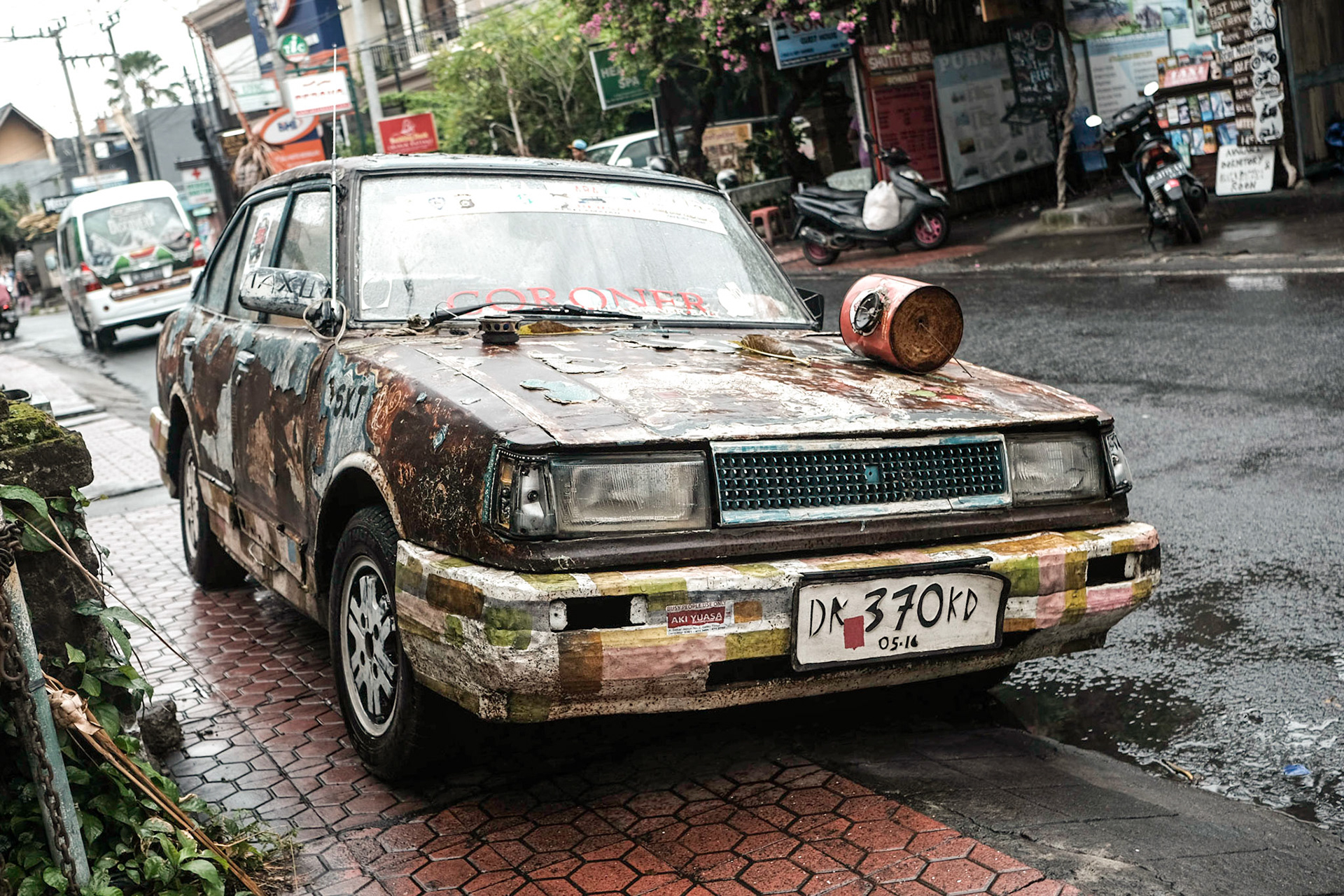 Patched up car