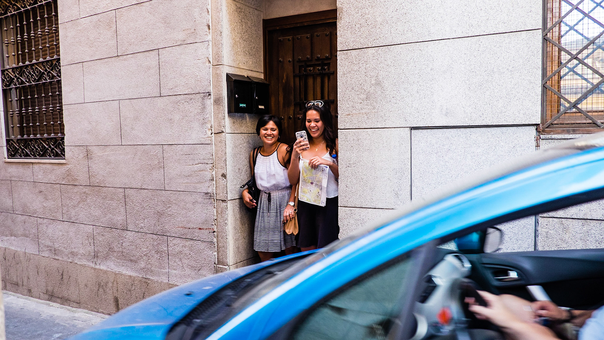 Just liike running with the bulls in Pamplona.  Except these are cars!