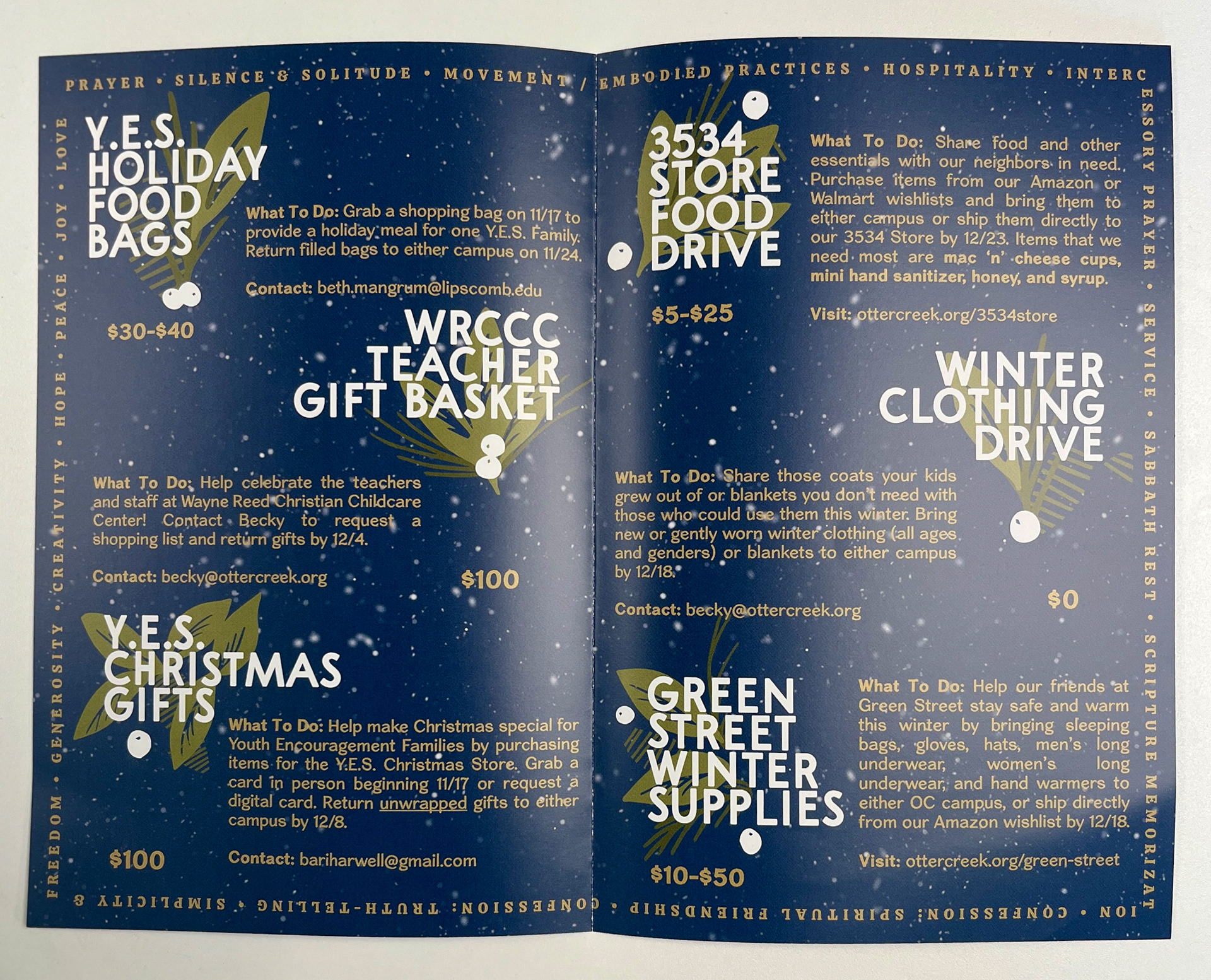 Inside of booklet