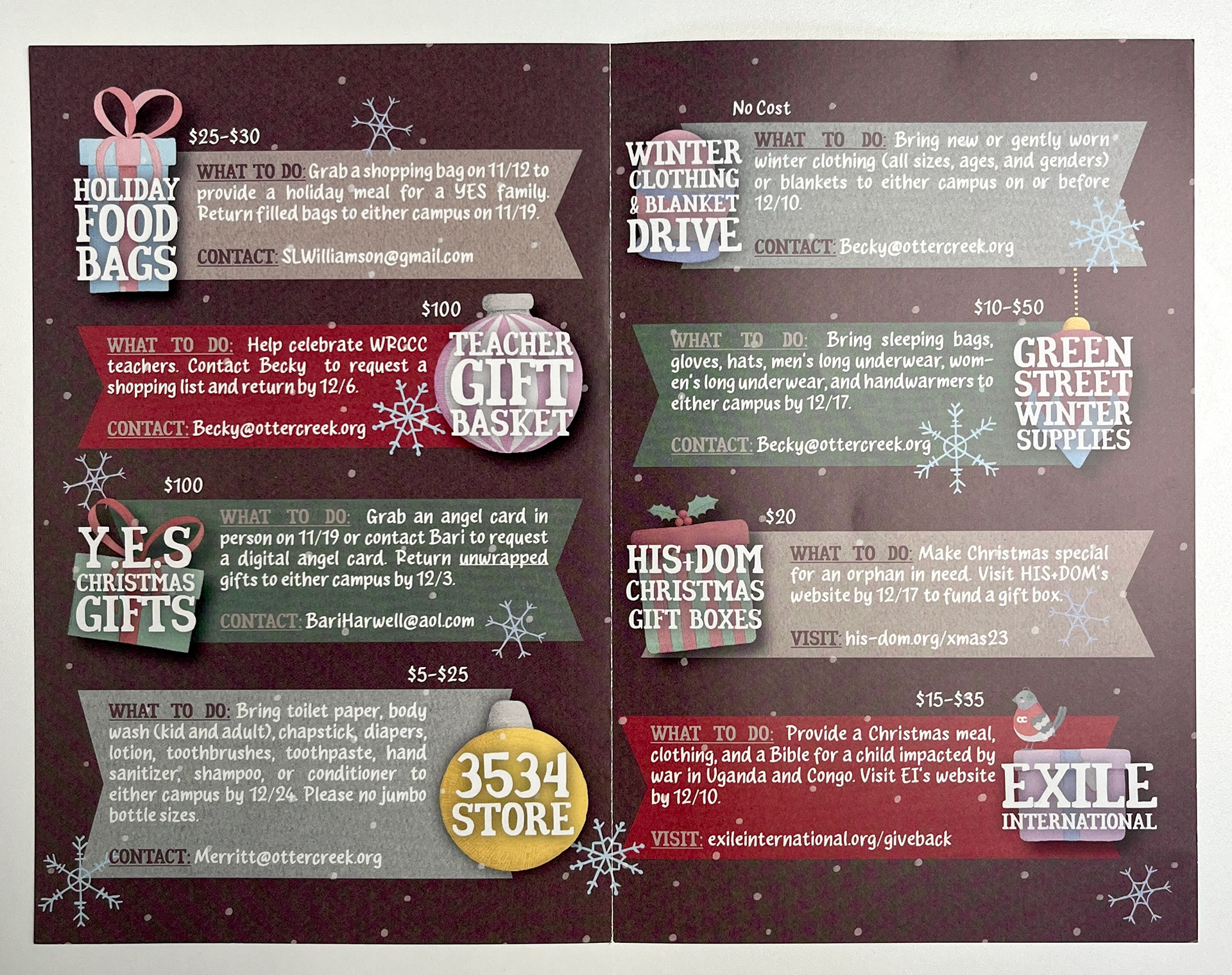 Inside of booklet
