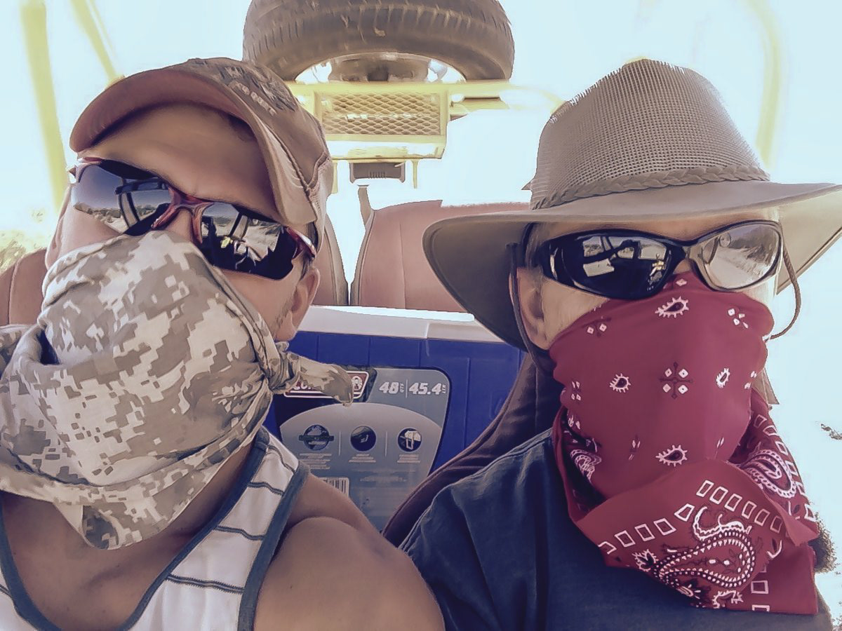 Jared & Dave. Rail ride into the desert.