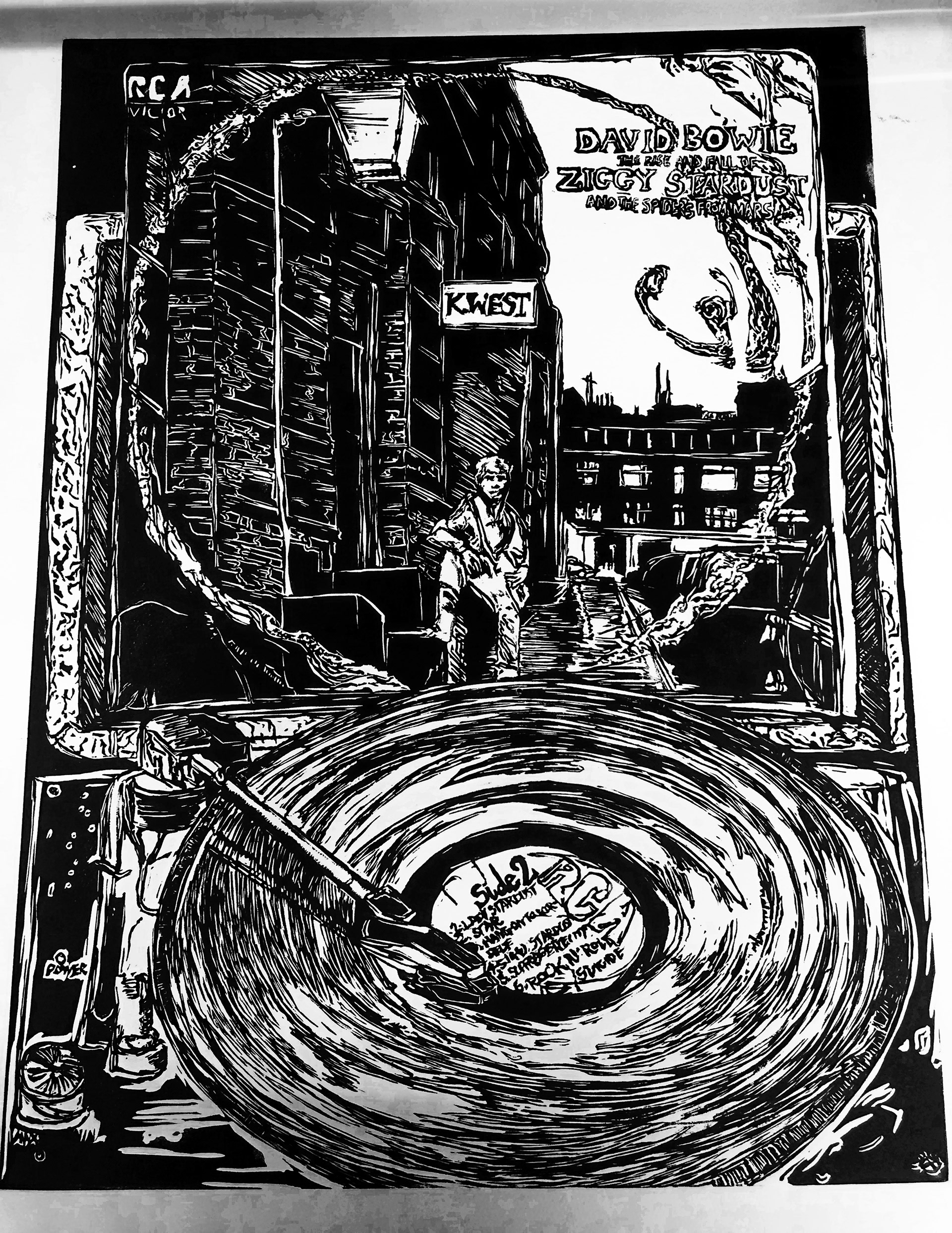 Ziggy Stardust Record Sleeve, (65x45cm), November 2018