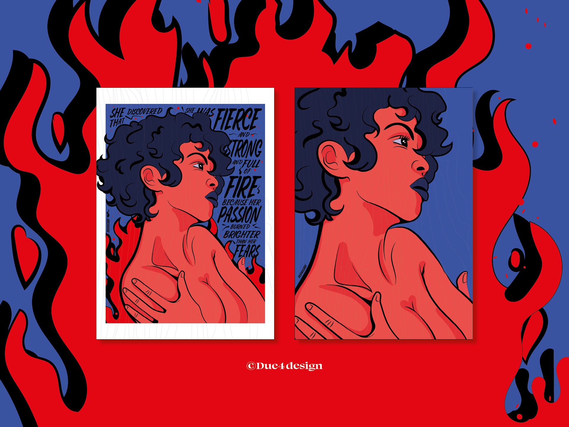 Digital Print Girl Power, Woman Empowerment Art Print, Pop Art Woman Poster, Comic Style Woman Portrait, Woman Portrait Art, ⓒ 2023 Due4Design