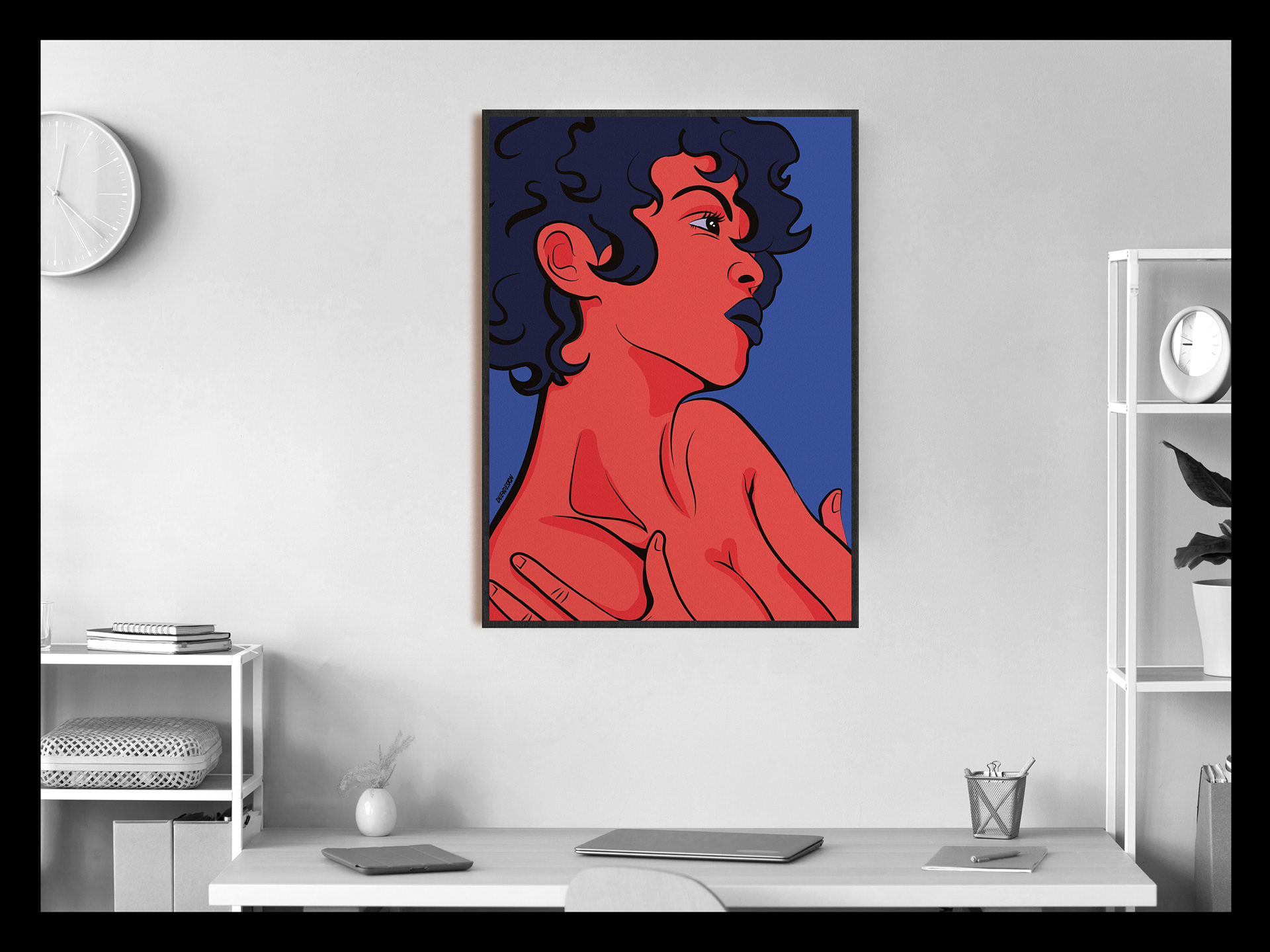 Digital Print Girl Power, Woman Empowerment Art Print, Pop Art Woman Poster, Comic Style Woman Portrait, Woman Portrait Art, ⓒ 2023 Due4Design
