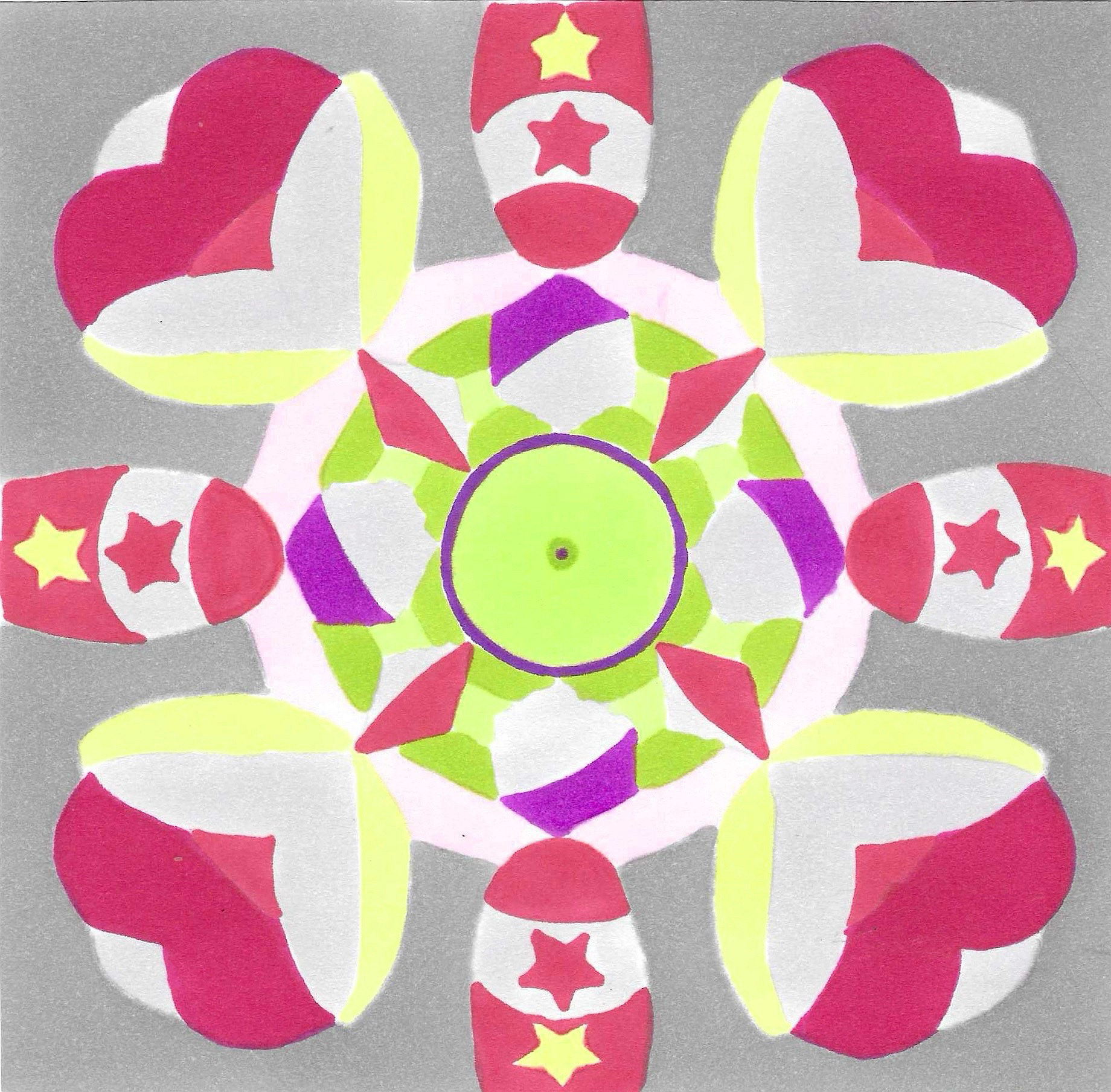 Split Complementary-Red, Violet, Yellow Green