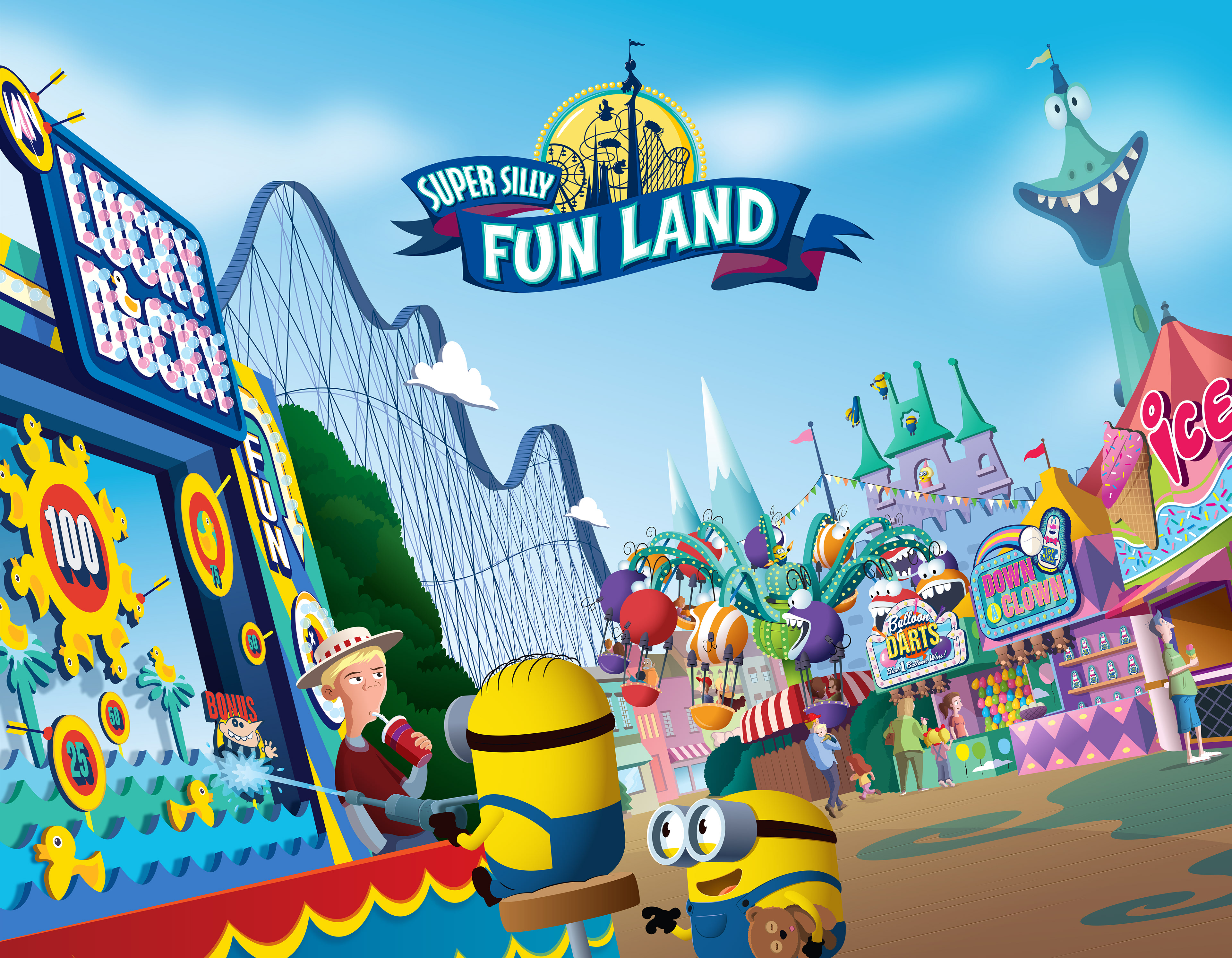 Amusement Park Mural. Layout, coloring, production. Illustrator.