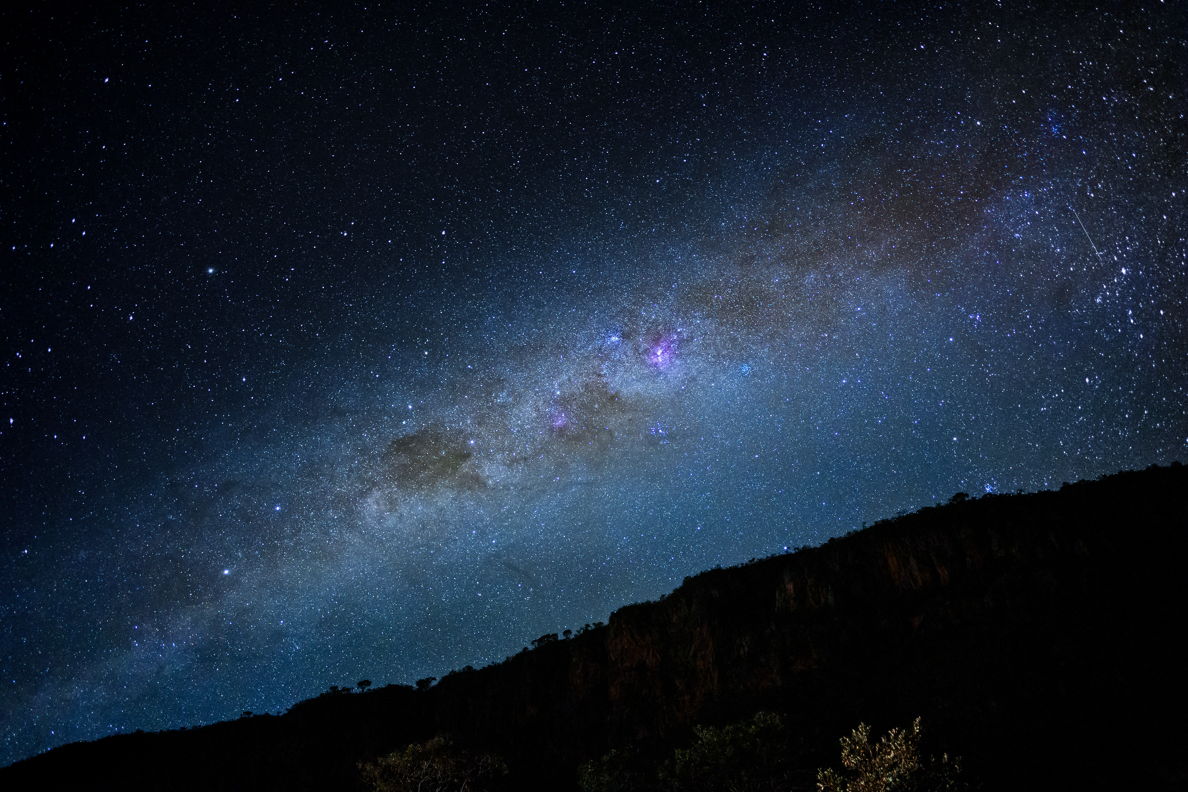 Céu noturno sobre Pico do pouso alto - Chapada dos Veadeiros