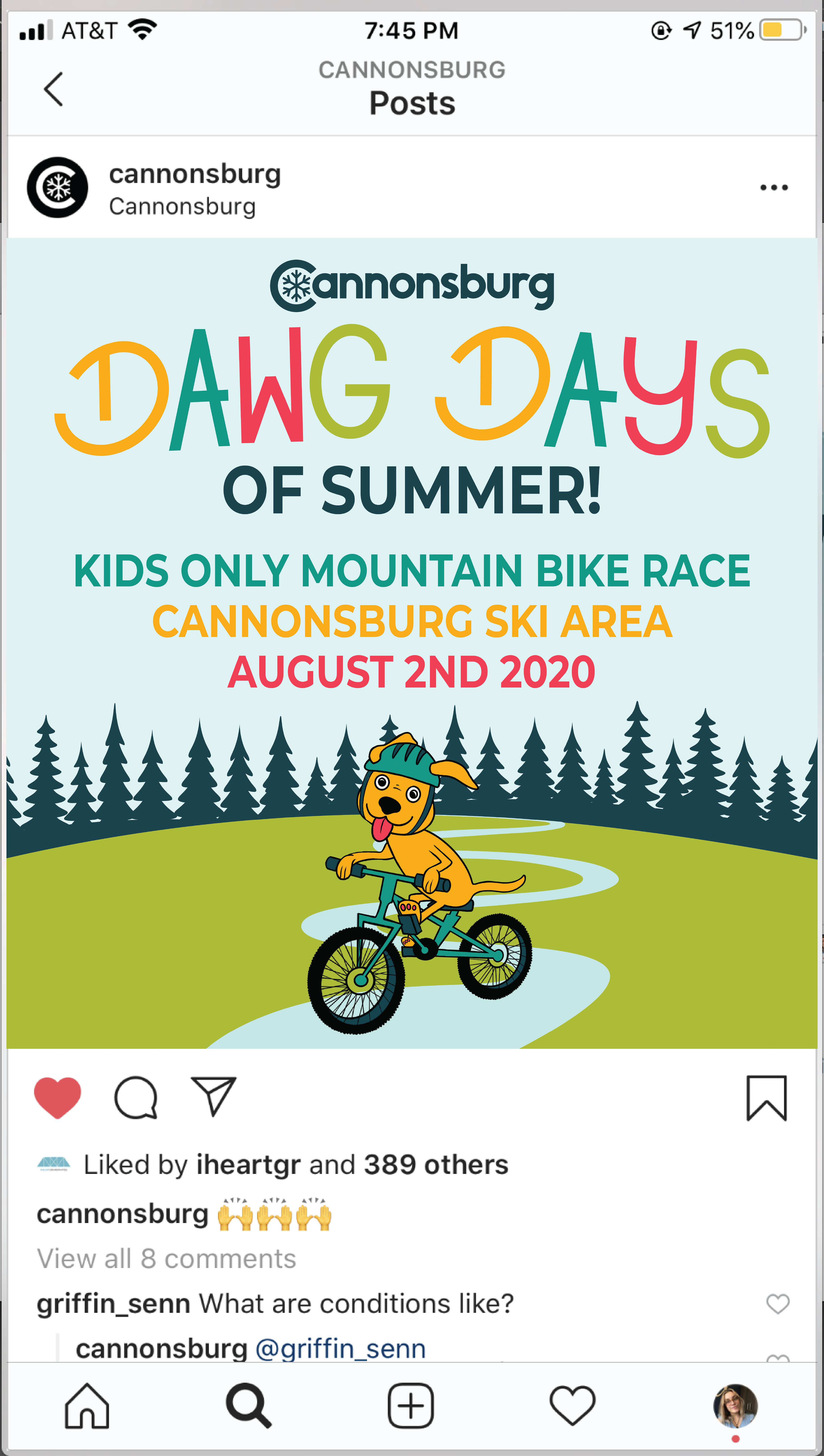 Example Instagram post to promote the event.