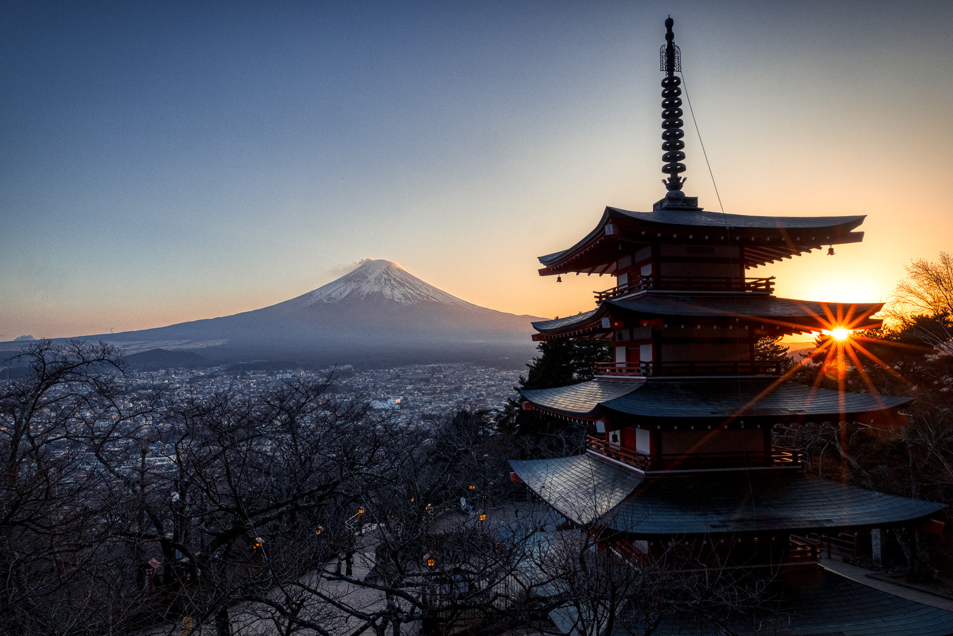 Chureito Pagoda at SunsetTogakushi Shrine