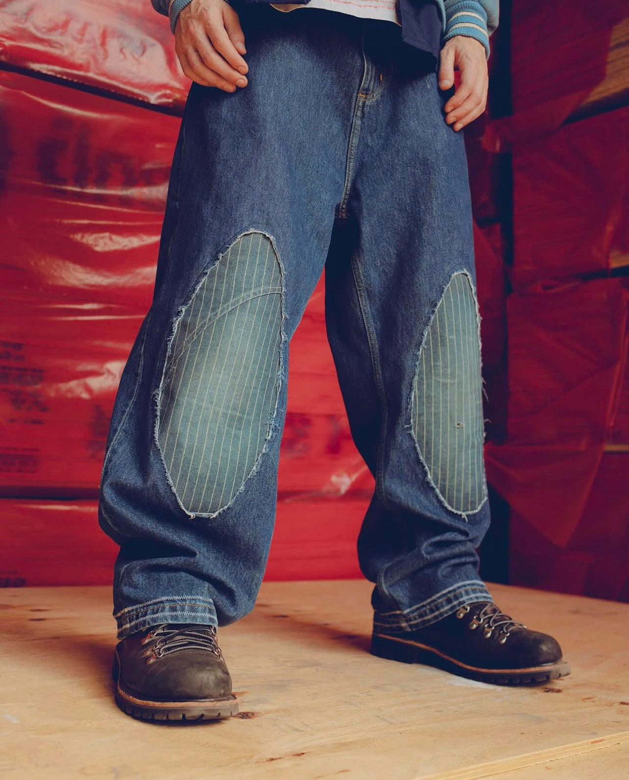 Denim Oval Knee Pants