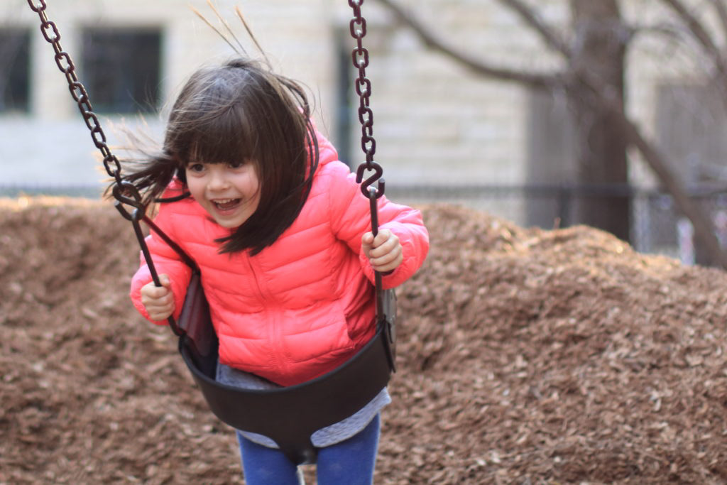 photo of child on swing links to PORTRAIT section