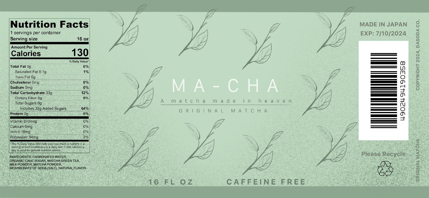 MA-CHA Soda Label - 3