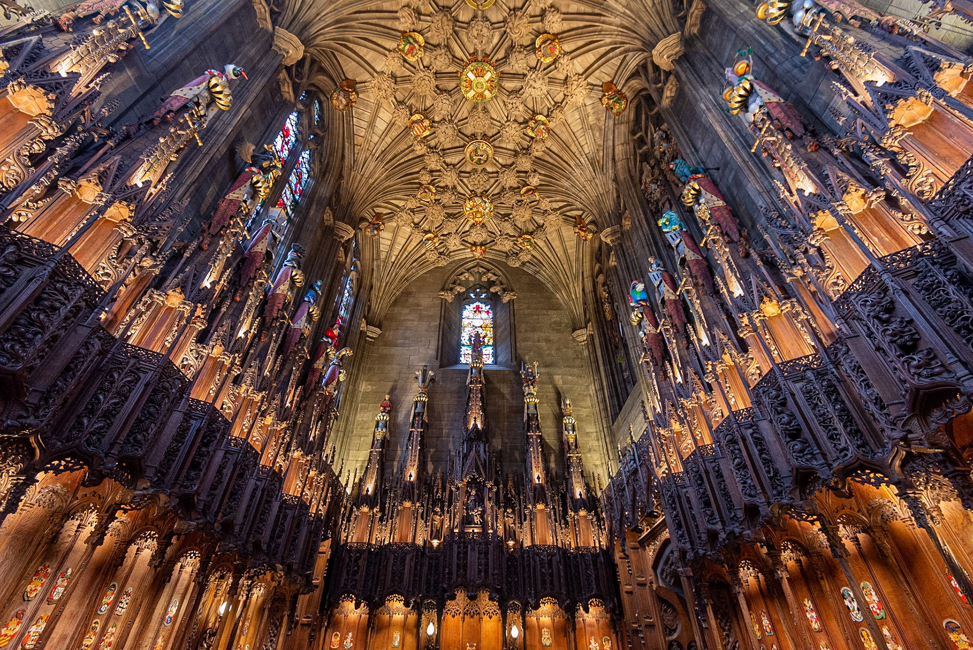 Knight ‘stalls’ in Thistle Chapel.