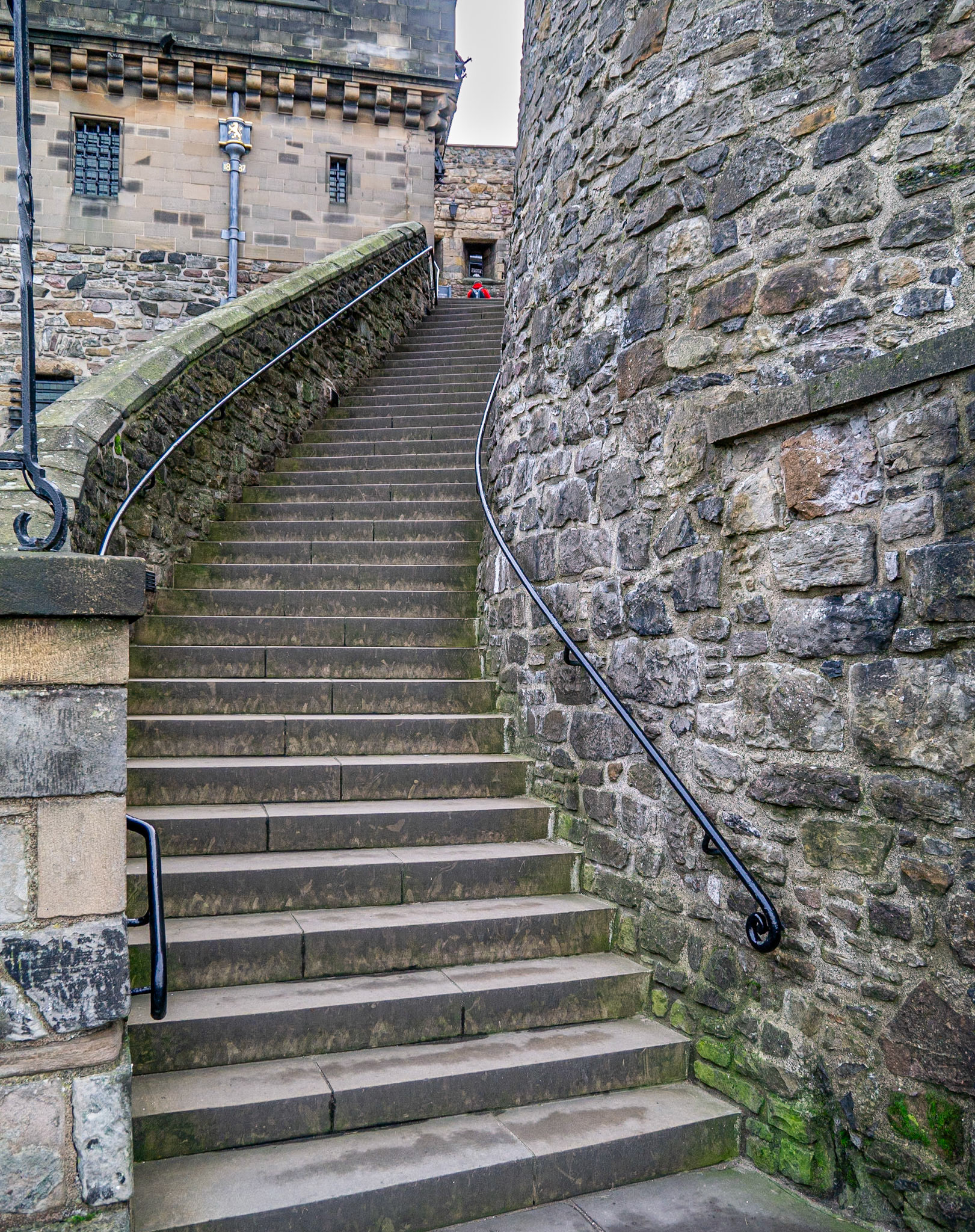 The grounds of Edinburgh Castle are on several levels.