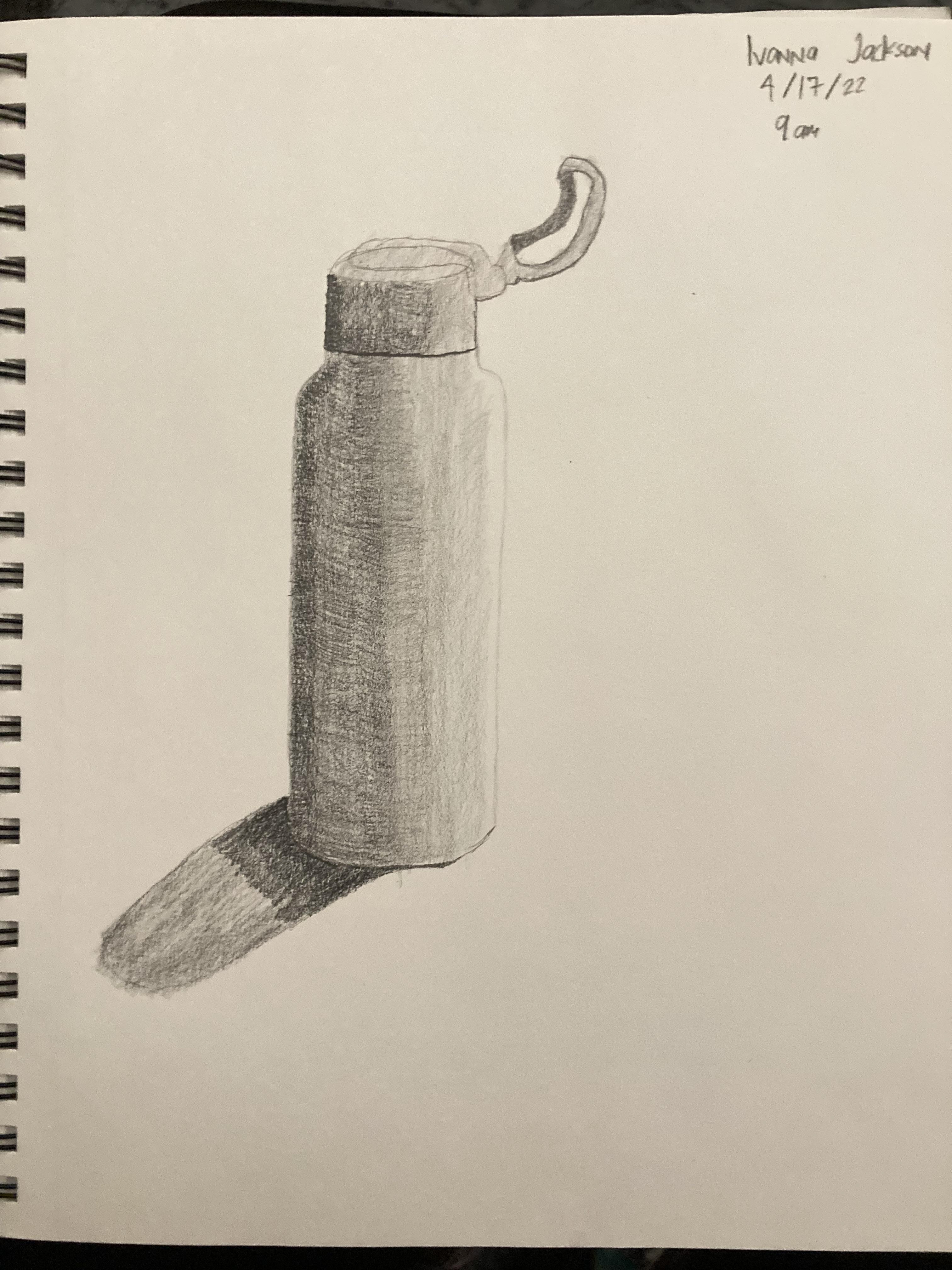 Water bottle with shadow