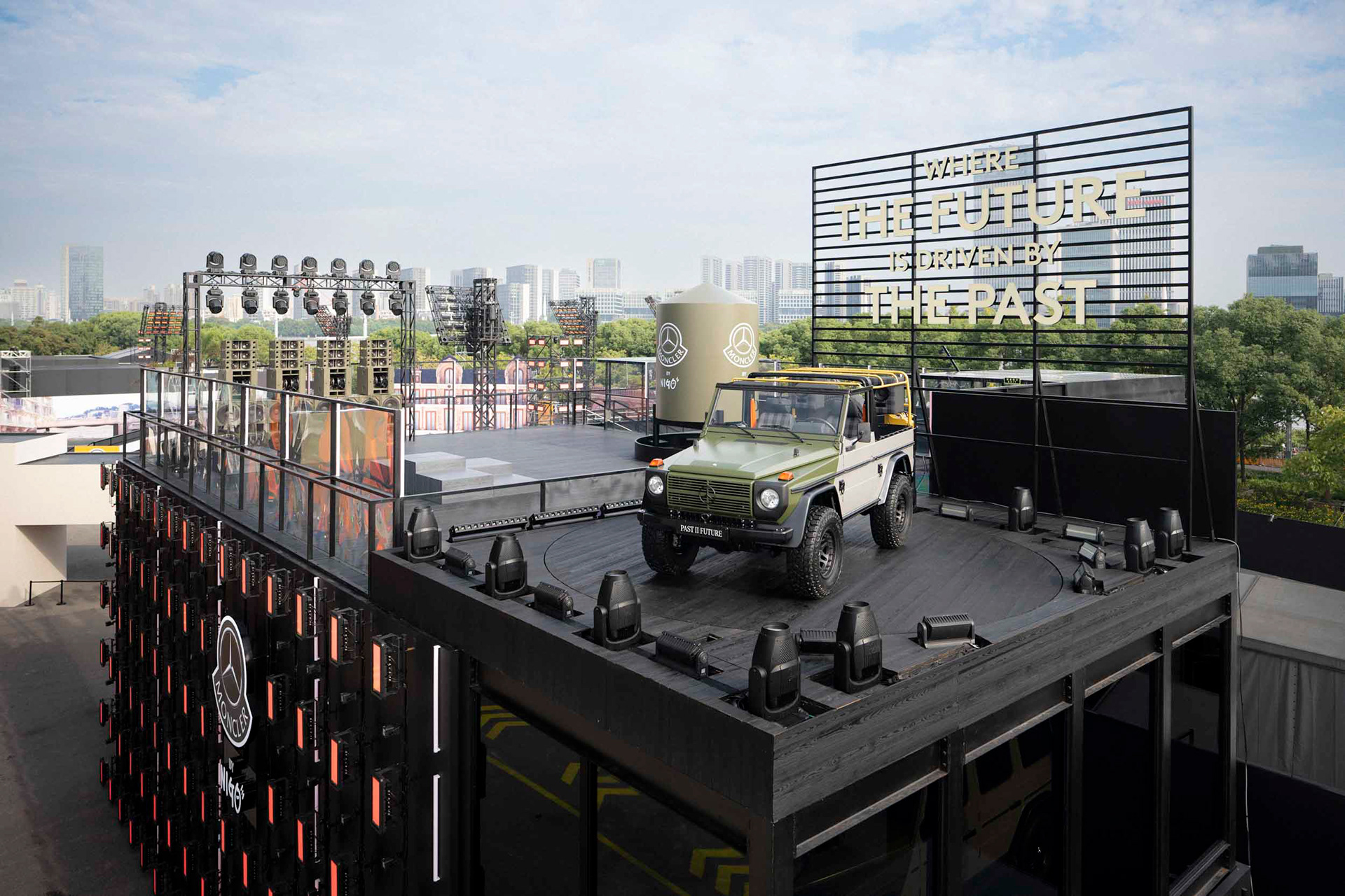 The Mercedes-Benz x Moncler by NIGO collaboration presents the art piece "Project Mercedes-Benz G-Class Past II Future". Photo by Lukas Müller on behalf of Mercedes-Benz AG.