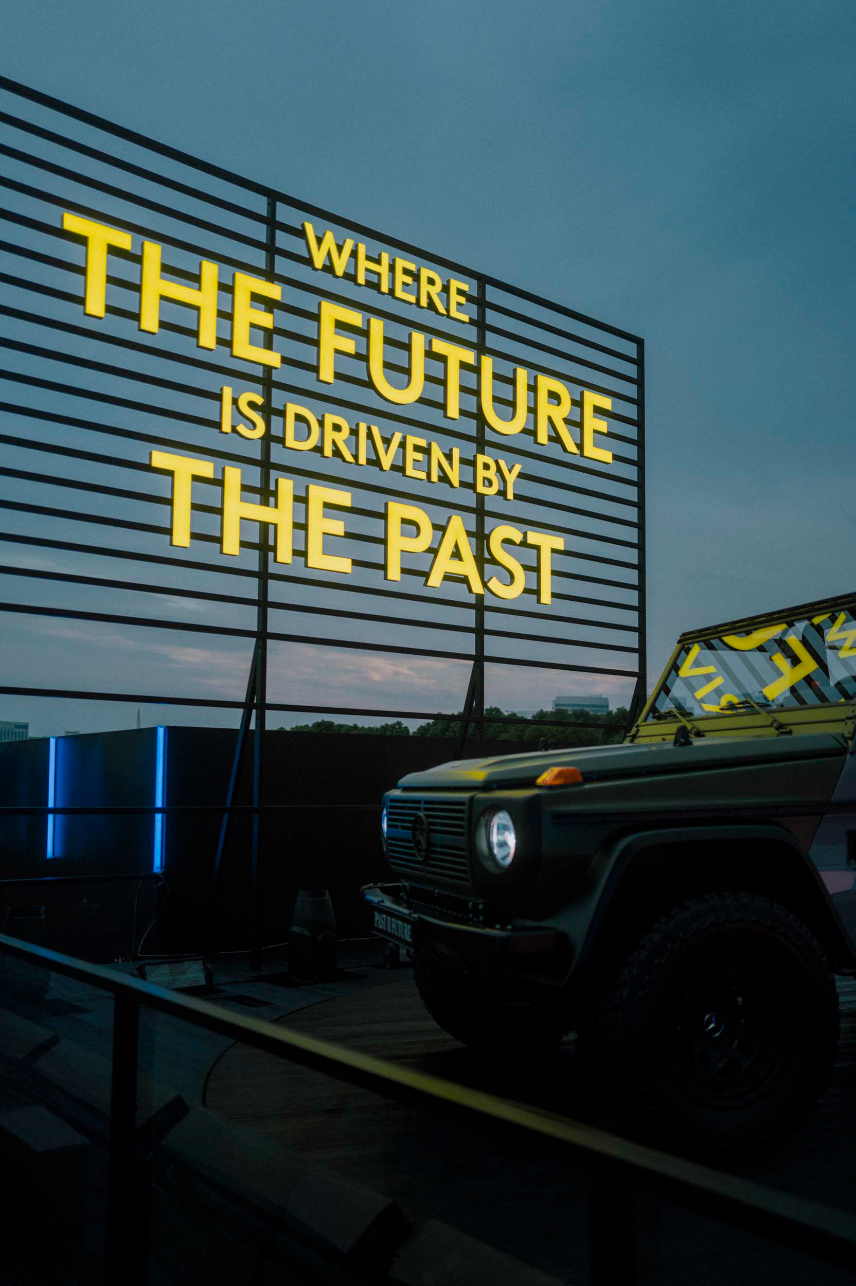 The Mercedes-Benz x Moncler by NIGO collaboration presents the art piece "Project Mercedes-Benz G-Class Past II Future". Photo by Lukas Müller on behalf of Mercedes-Benz AG.