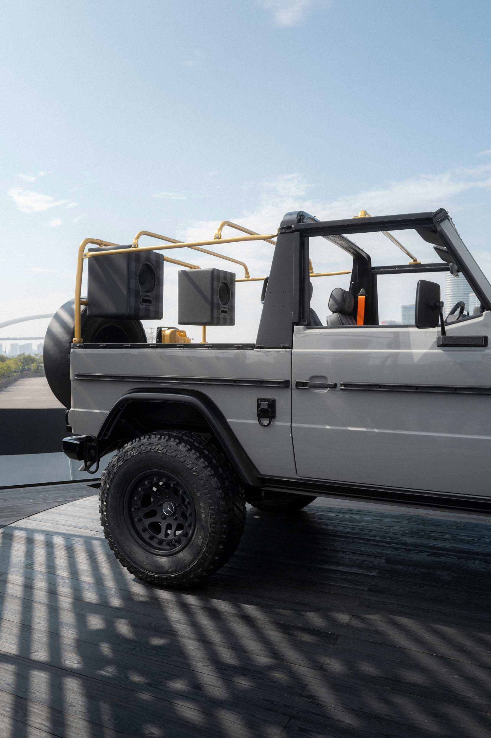 The Mercedes-Benz x Moncler by NIGO collaboration presents the art piece "Project Mercedes-Benz G-Class Past II Future". Photo by Lukas Müller on behalf of Mercedes-Benz AG.