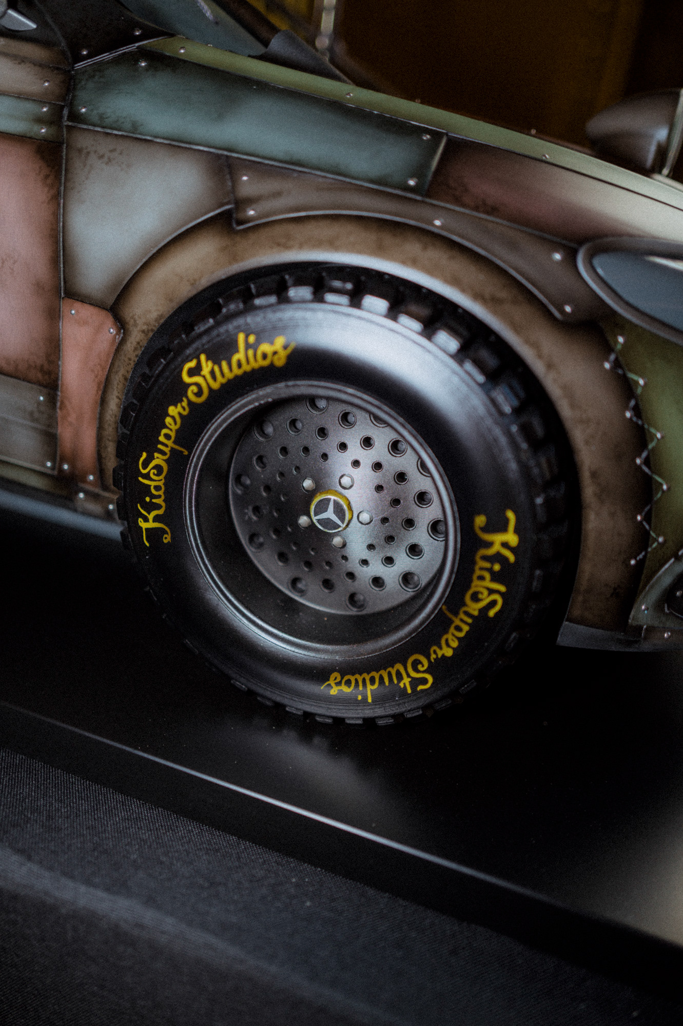 The Mercedes-Benz x KidSuper by Colm Dillane collaboration presents the art piece "The Superhero CLA" and an exclusive capsule collection at Paris Fashion Week 2025. Lukas Müller for Mercedes-Benz AG.