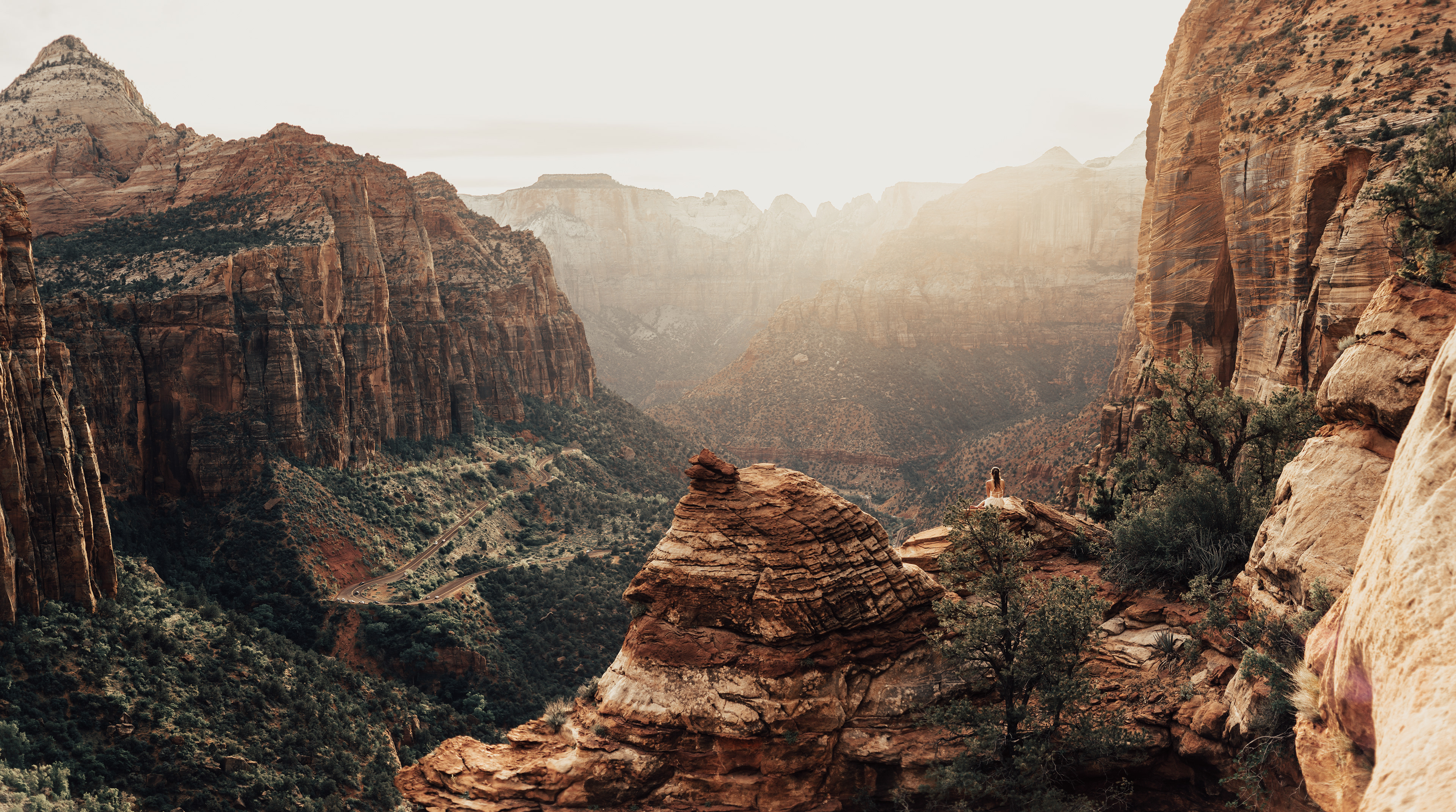Meg at Zion Canyon Overlook
