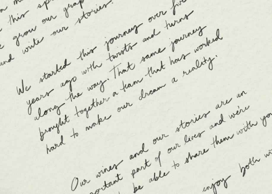 AASHA Wines - Note Lettering