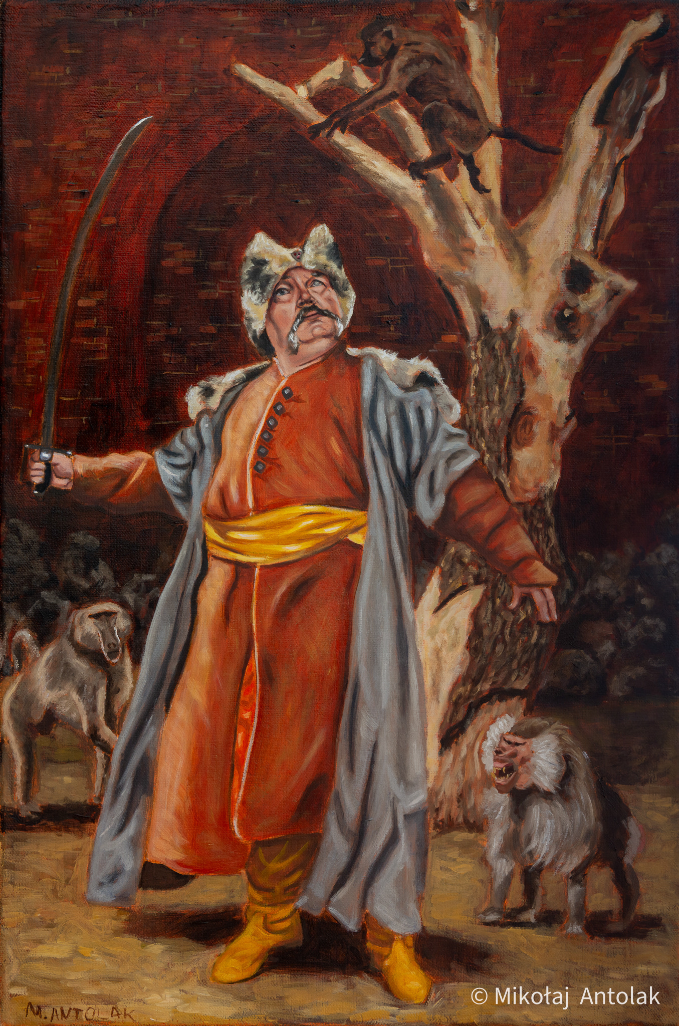 Walka Pana Zagłoby z małpami (40x60)