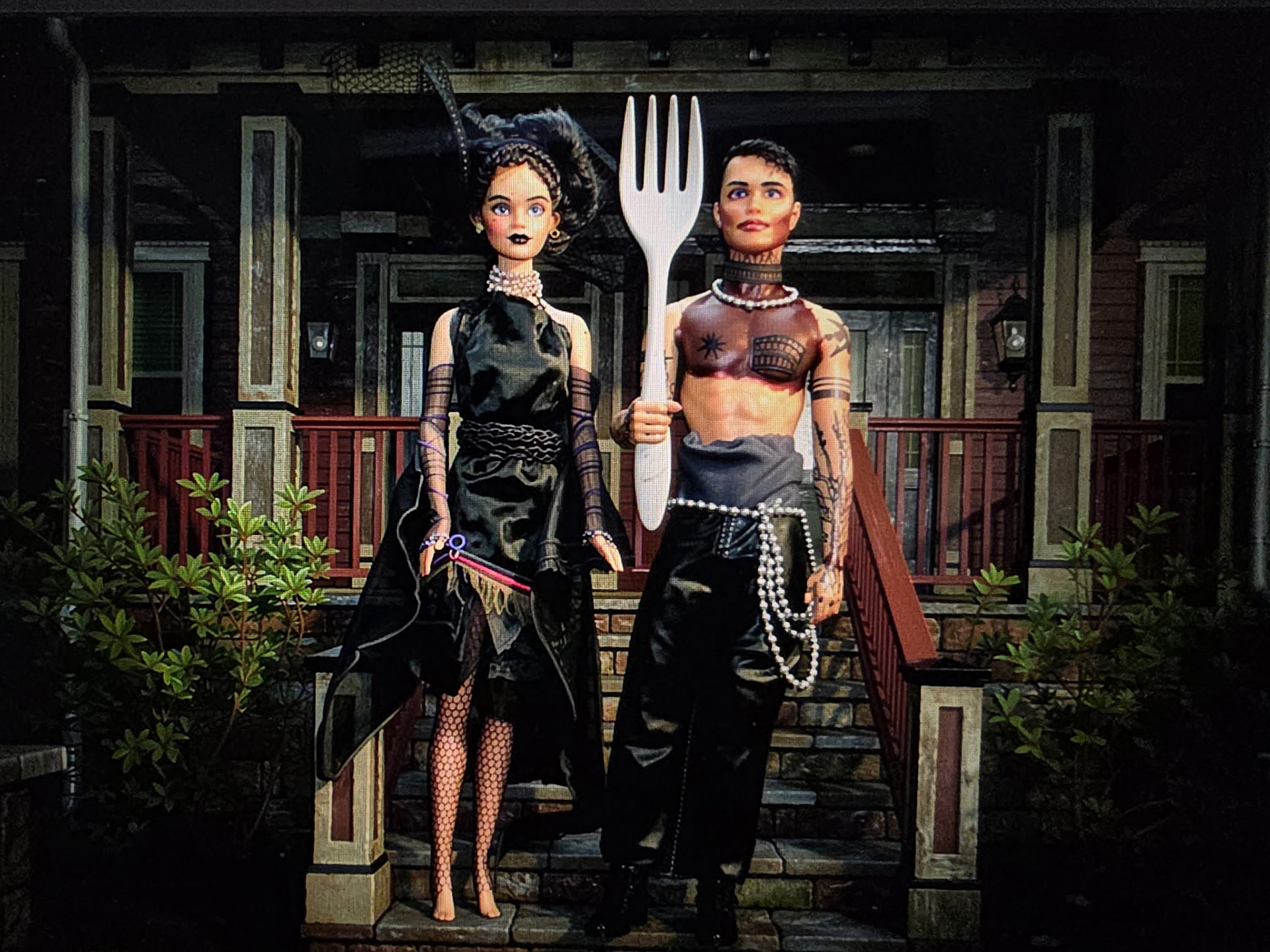 Chad Harris American Goth Barbies “Gothic Americans” Archival Pigment print on luster paper, 20x16 inches