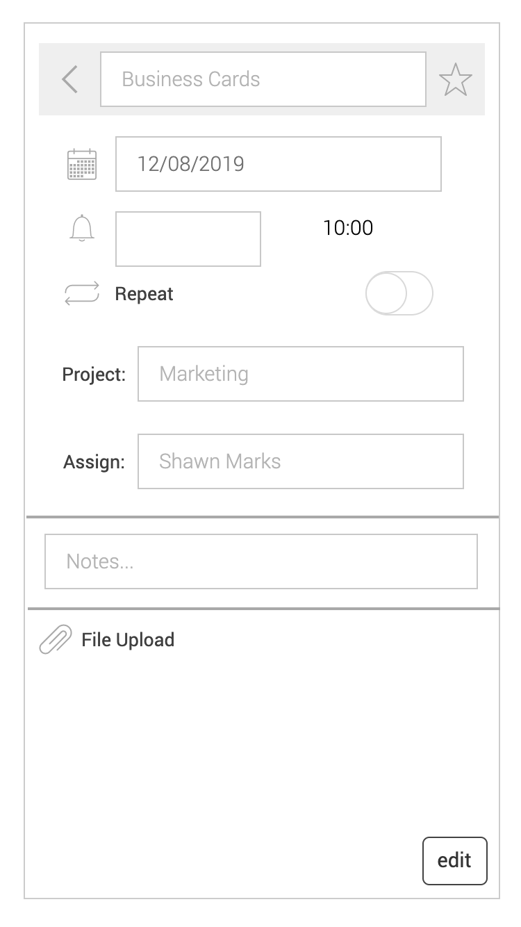 Business Cards Task