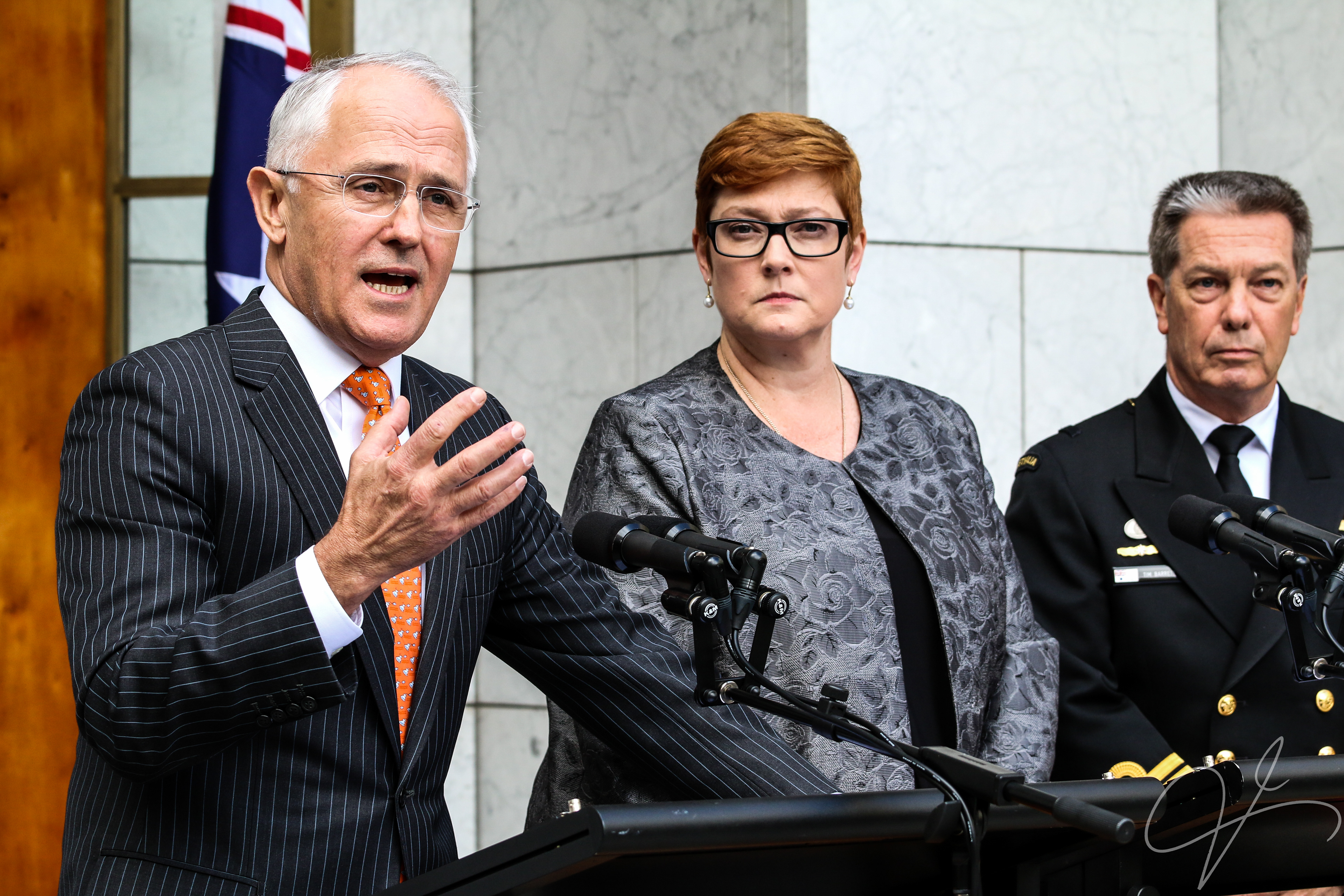 Former PM with Defence Minister Marise Payne