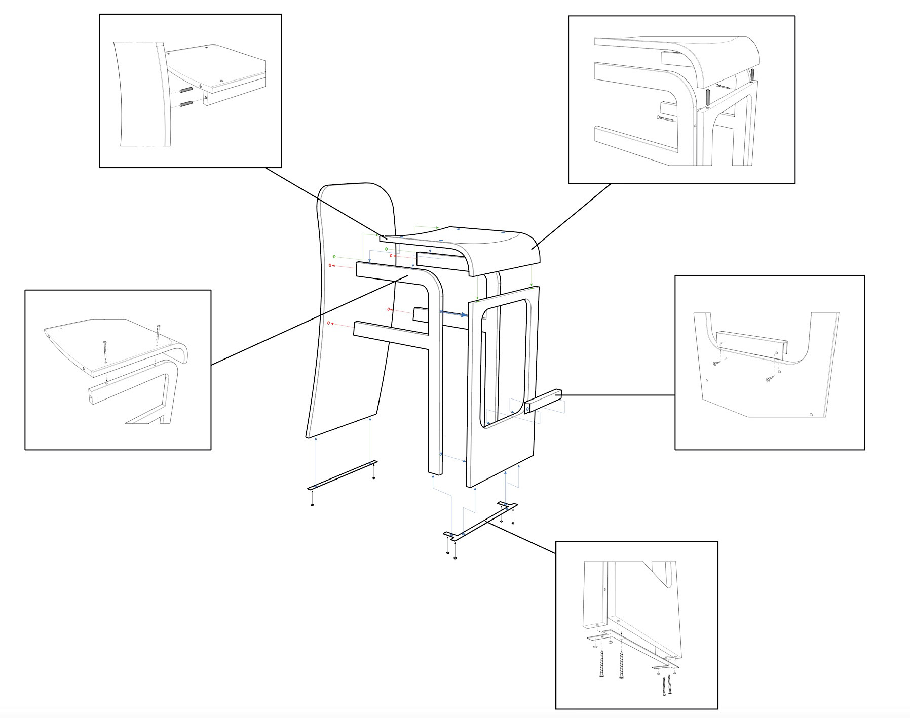 Exploded view and assembly