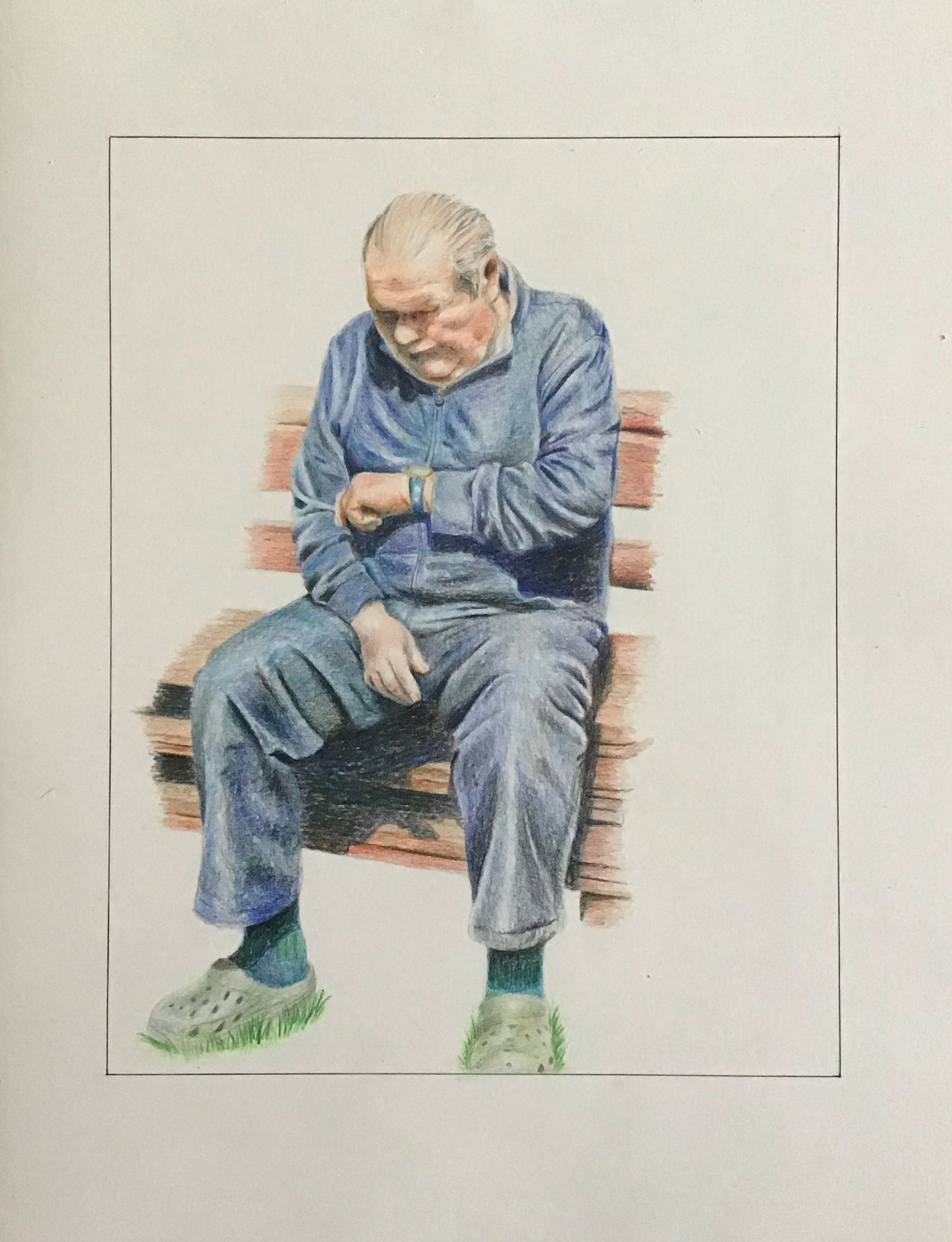 2020, painting made with colored pencils