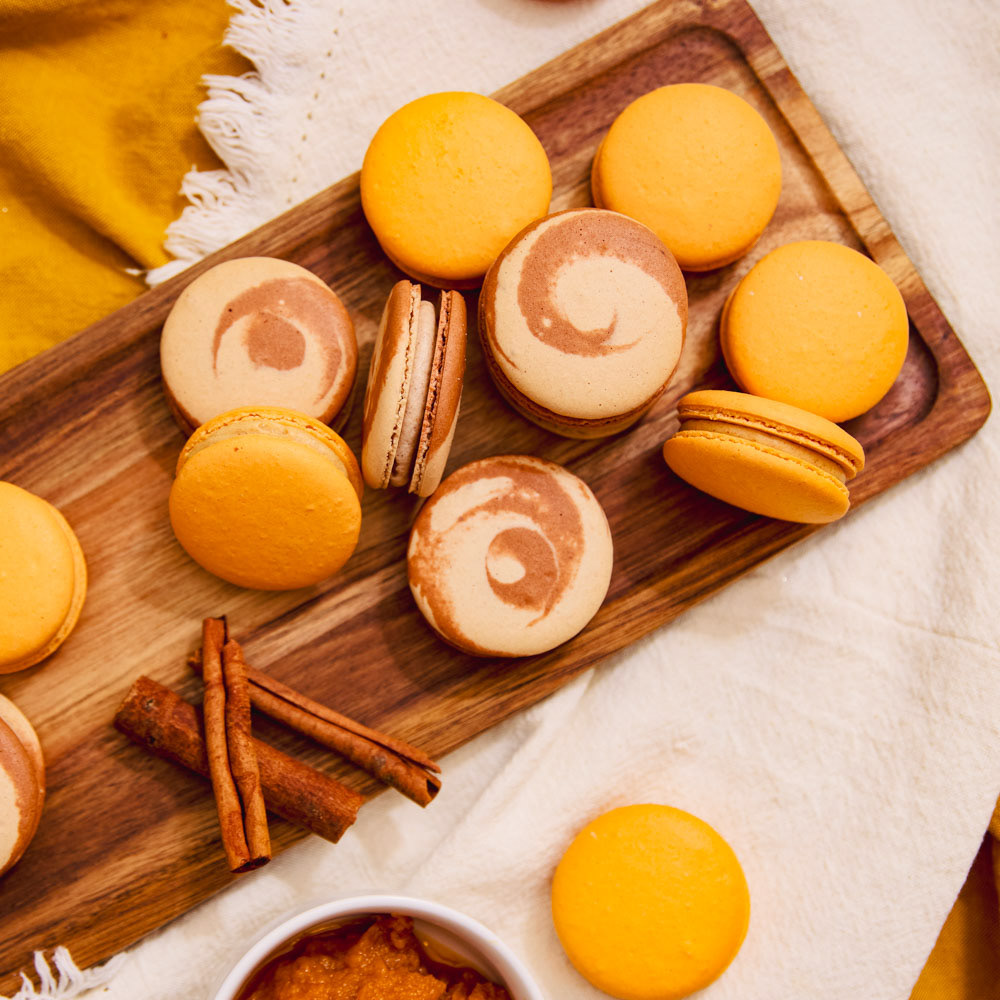 Cinnamon Roll Macarons & Pumpkin Cream Cheese Macarons