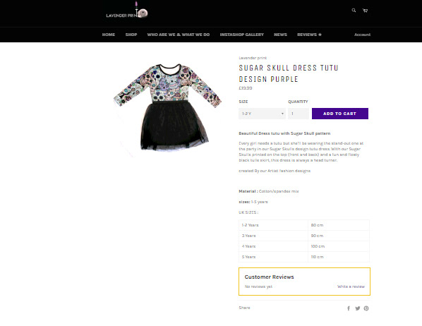 Product page -Web designing