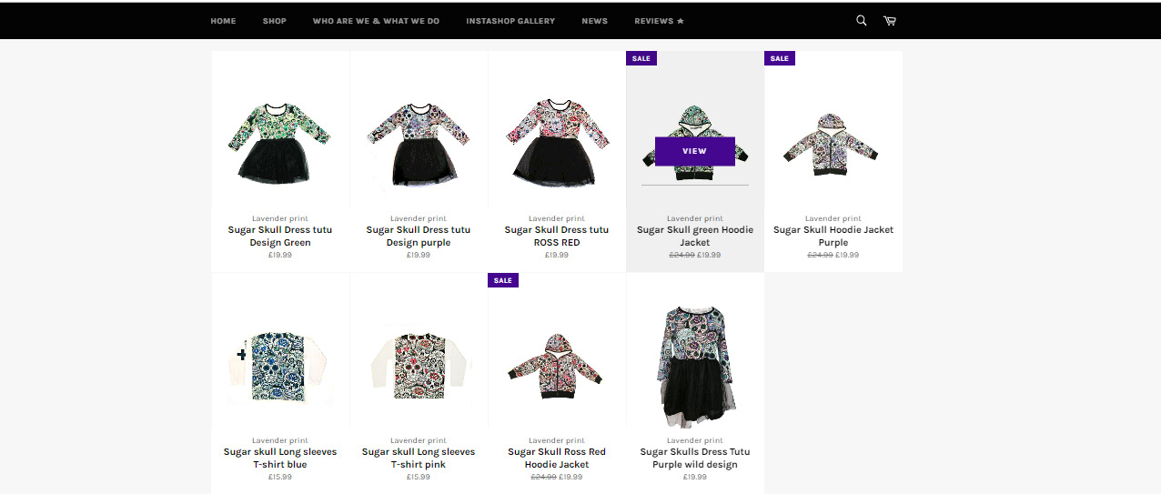 Product page -Web designing