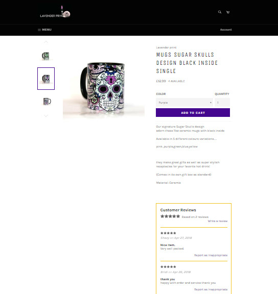 Product page -Web designing